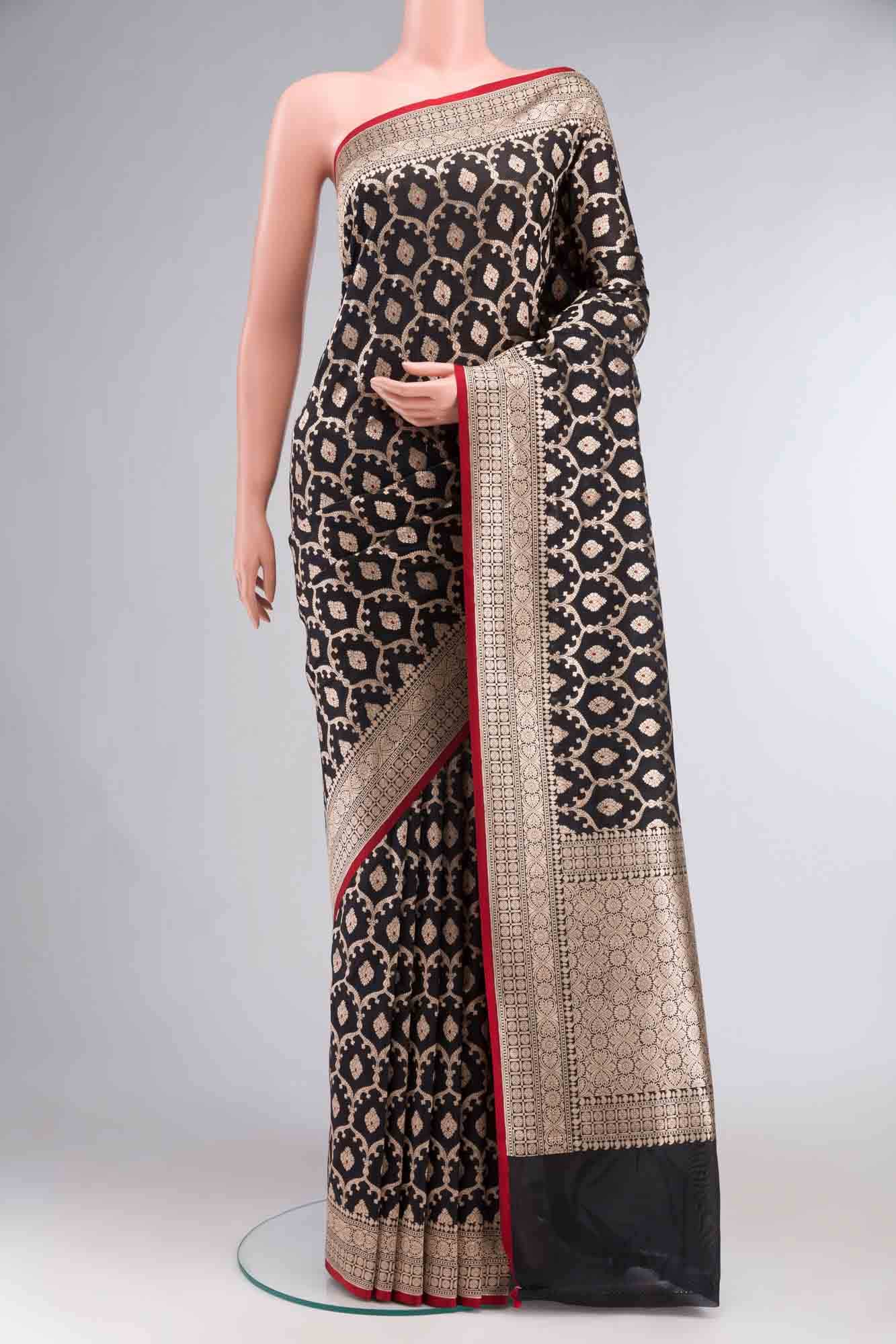 Black Banarasi Silk Saree