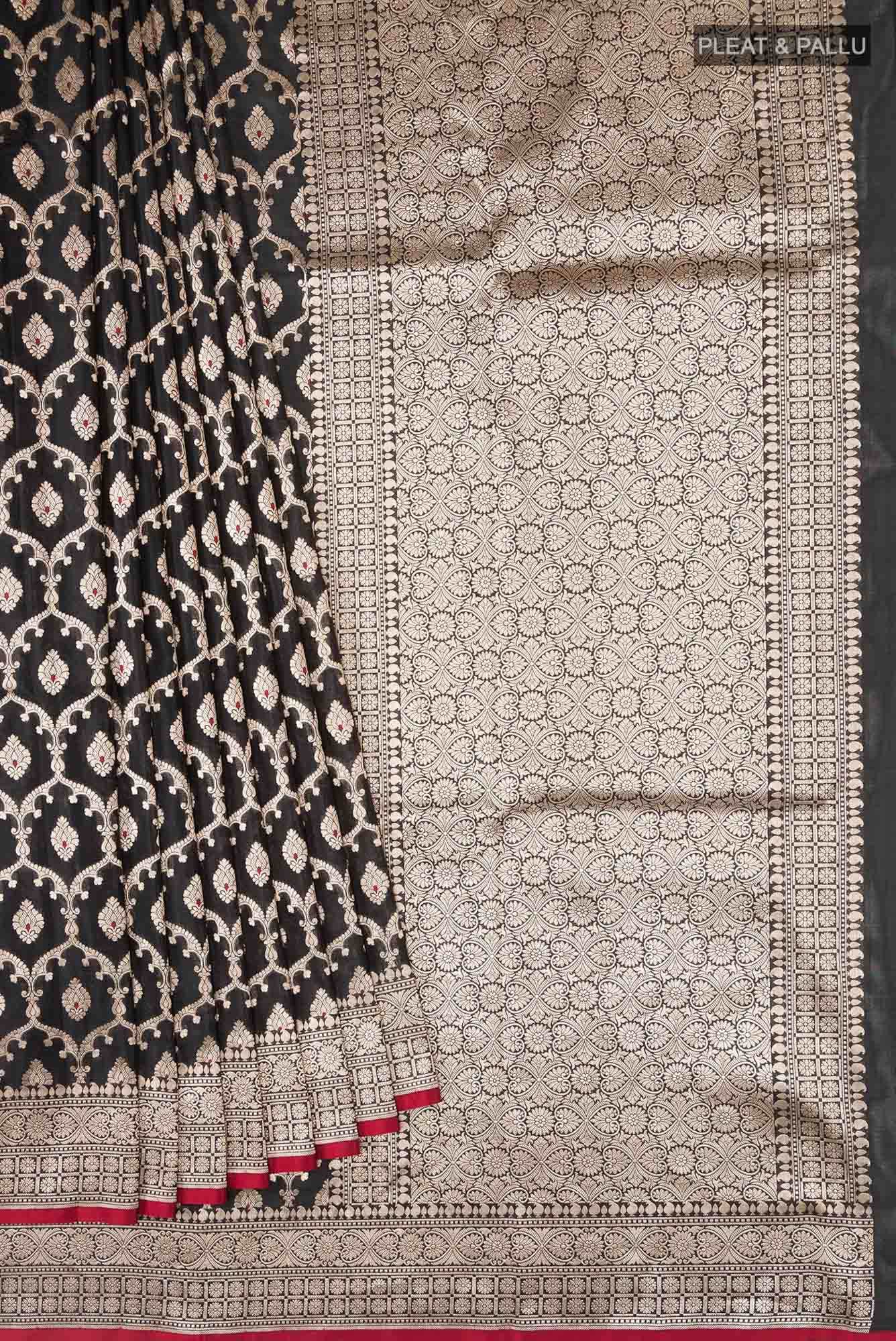 Black Banarasi Silk Saree