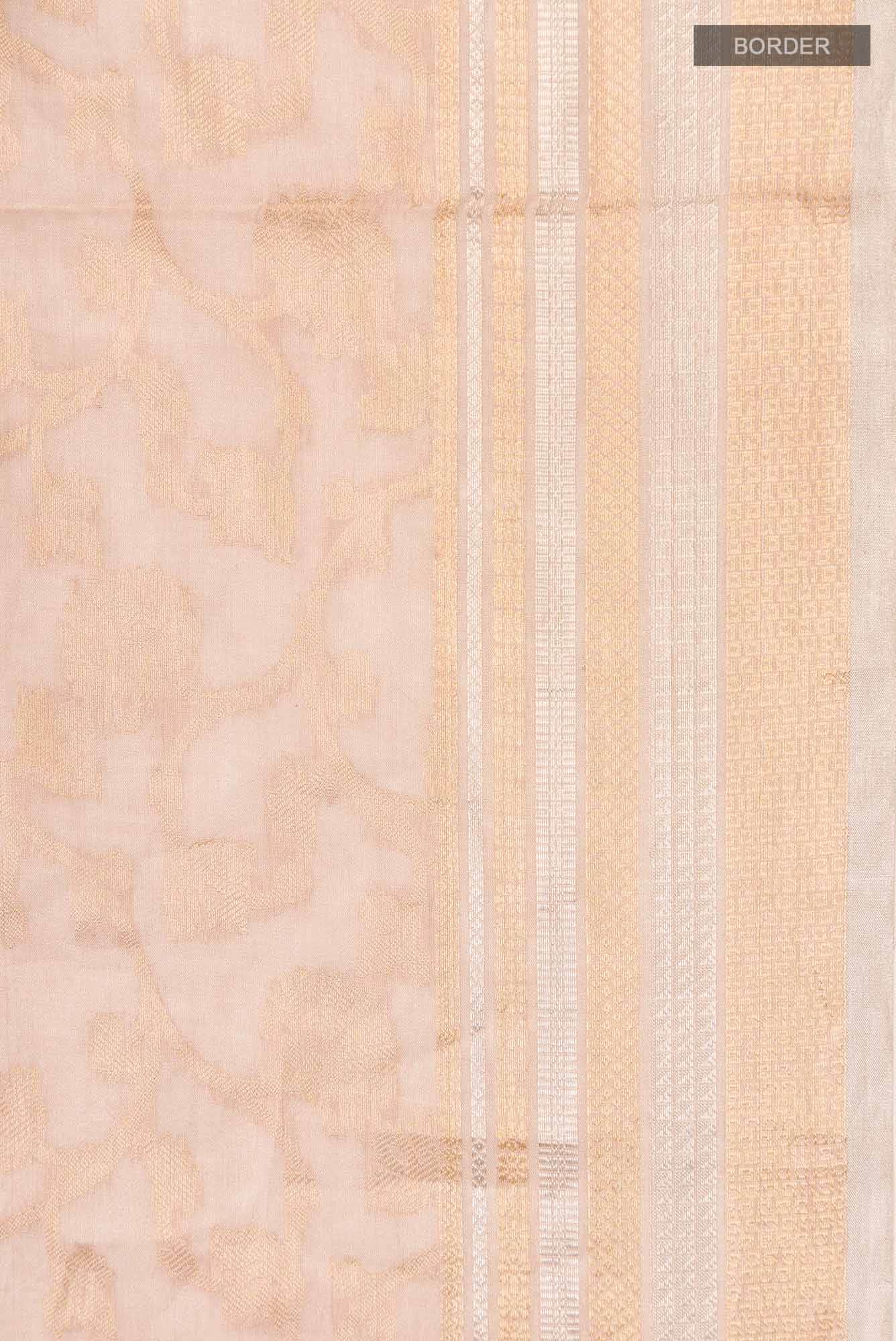 Rose Gold Banarasi Silk Cotton Saree