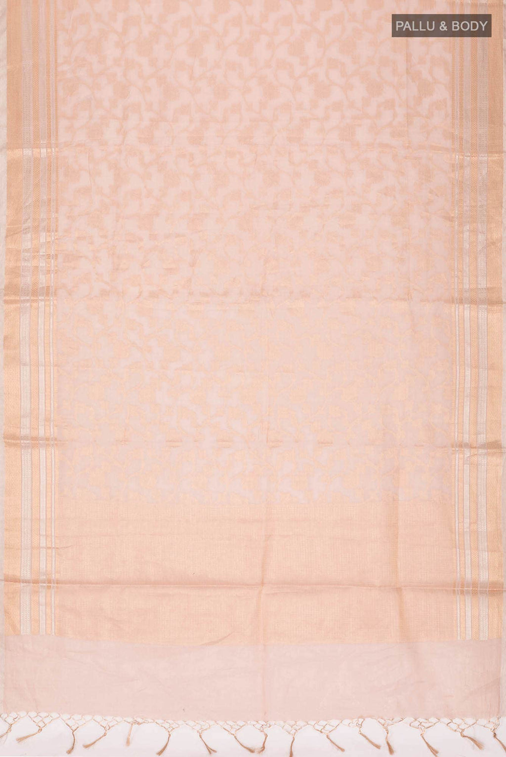 Rose Gold Banarasi Silk Cotton Saree