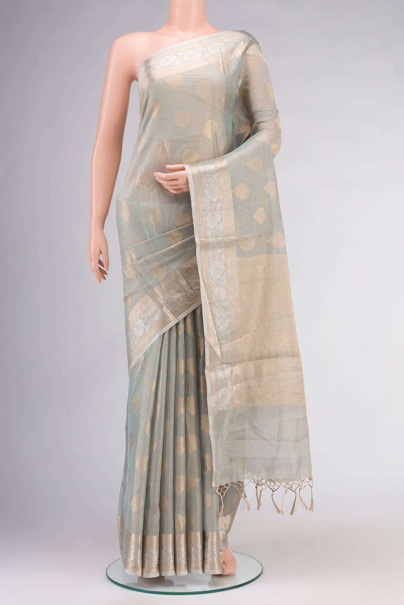 Blue Banarasi Silk Cotton Saree