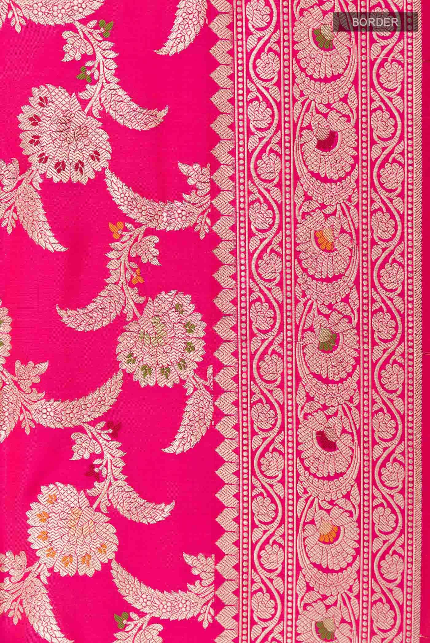 Pink Dual Tone Banarasi Silk Saree
