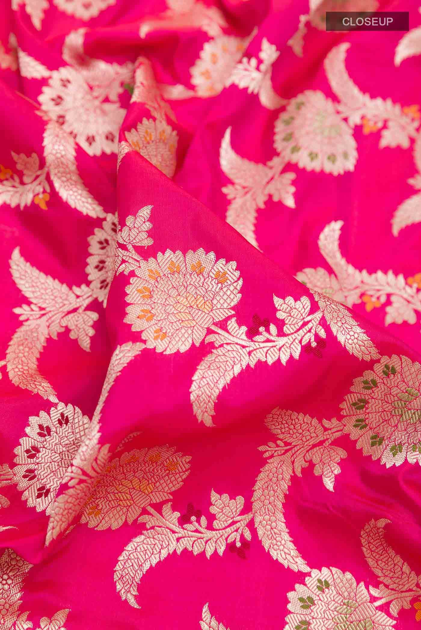 Pink Dual Tone Banarasi Silk Saree