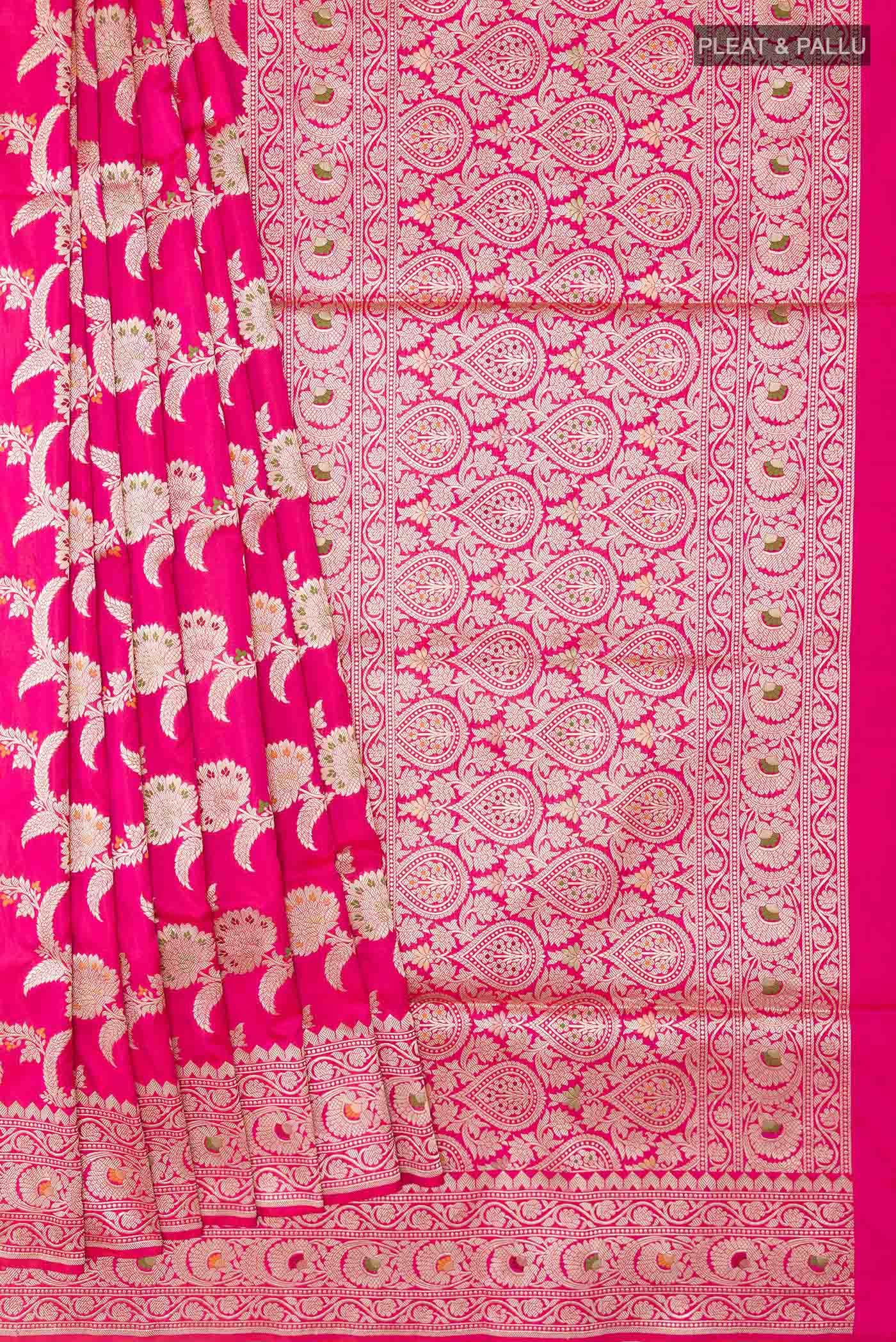 Pink Dual Tone Banarasi Silk Saree