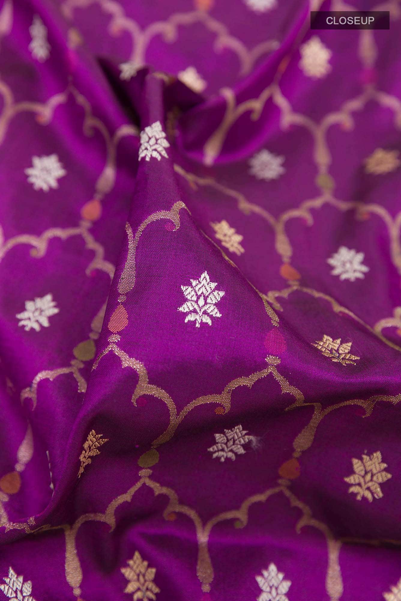 Purple Banarasi Silk Saree