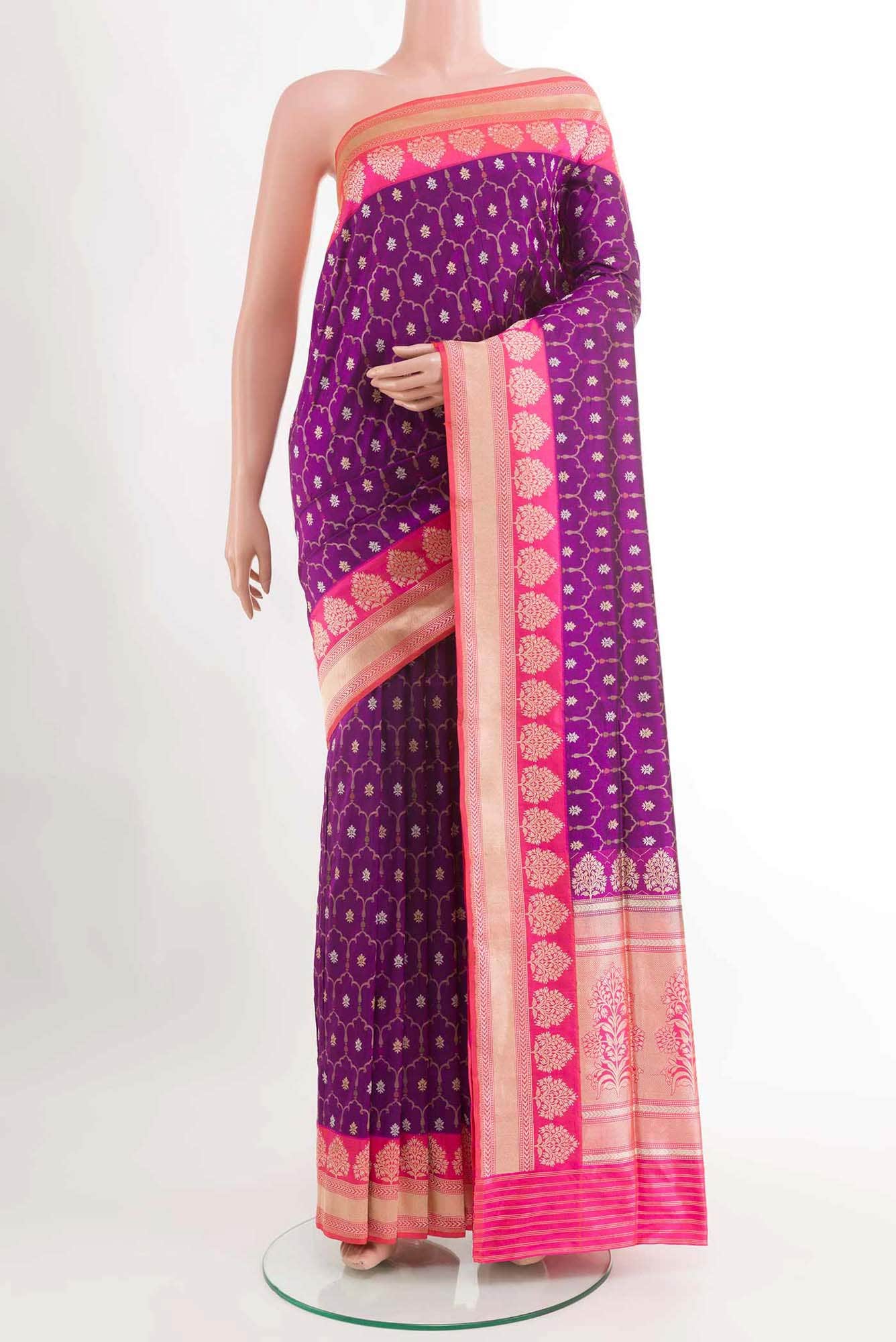 Purple Banarasi Silk Saree