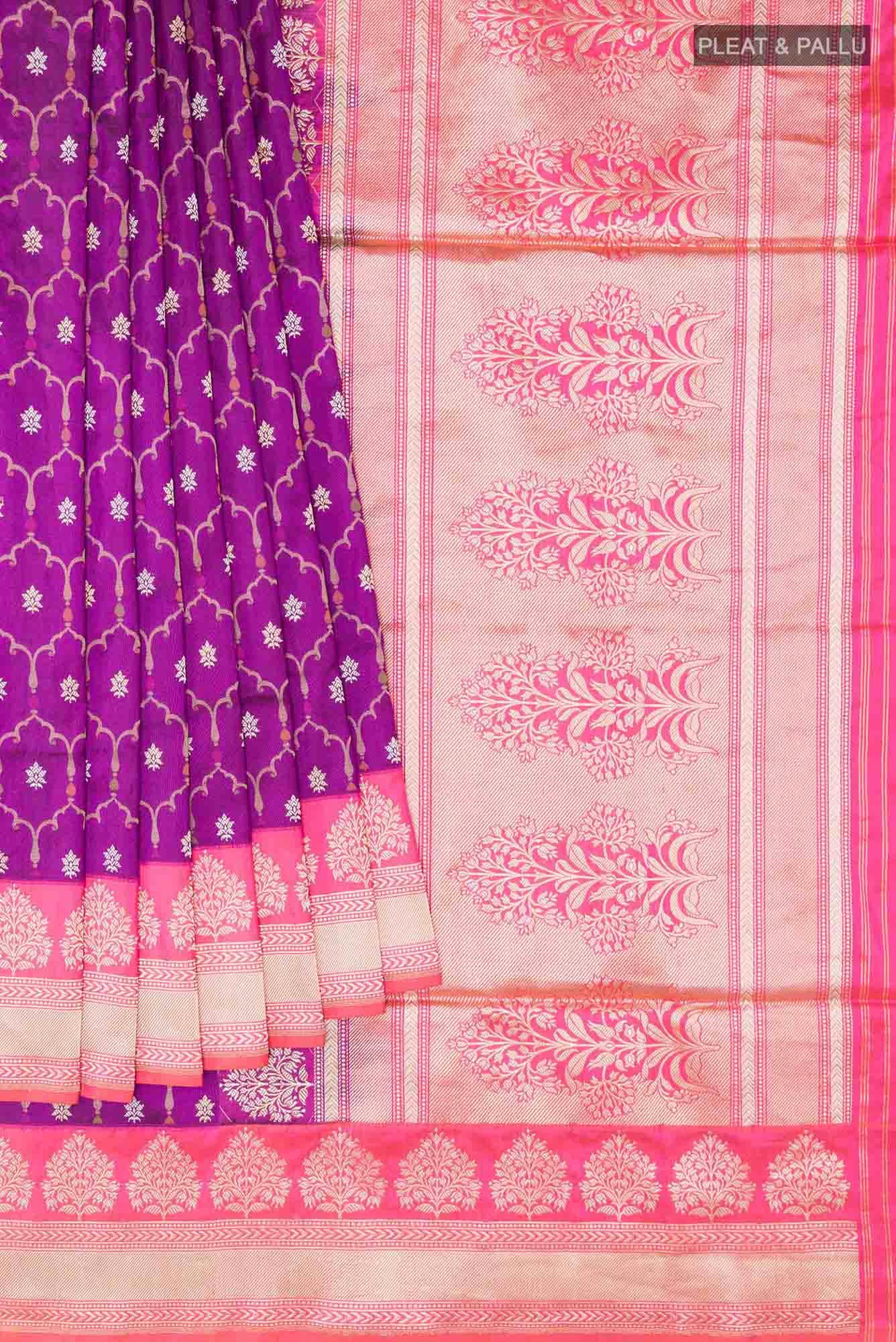 Purple Banarasi Silk Saree