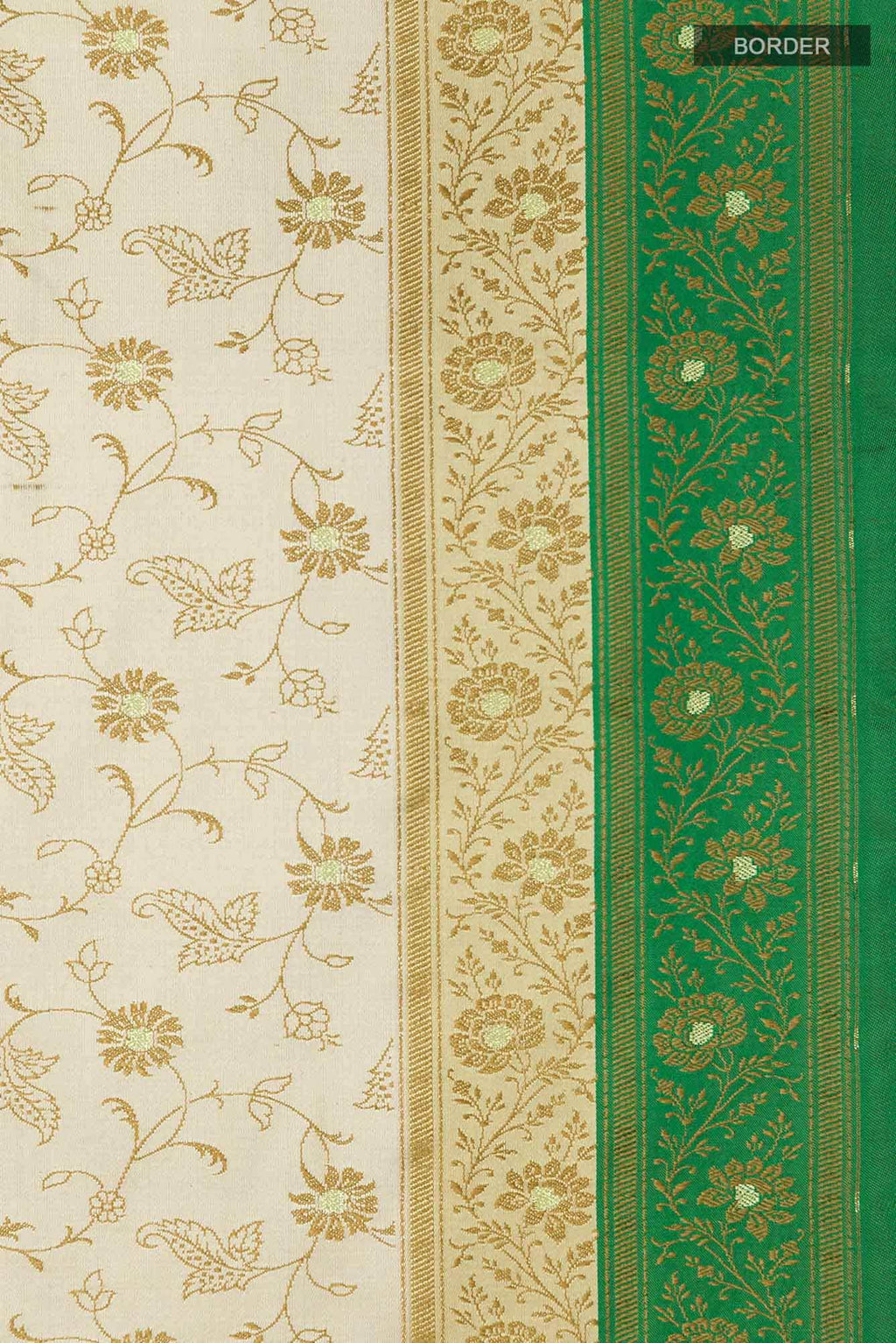 Beige Banarasi Tanchoi Silk Saree