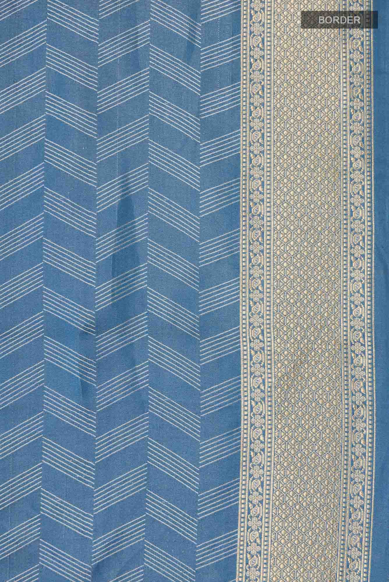 Blue Banarasi Tanchoi Silk Saree