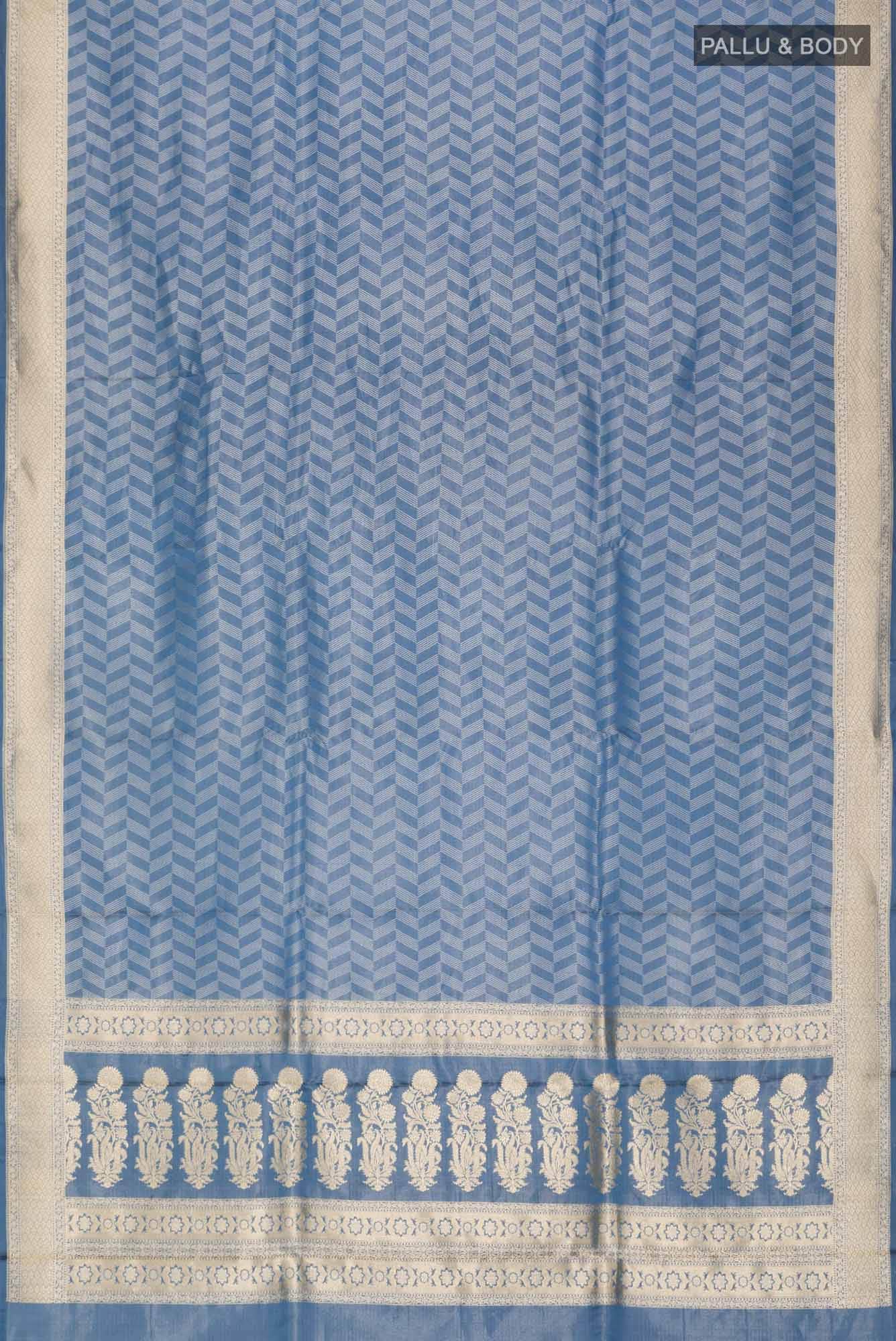Blue Banarasi Tanchoi Silk Saree