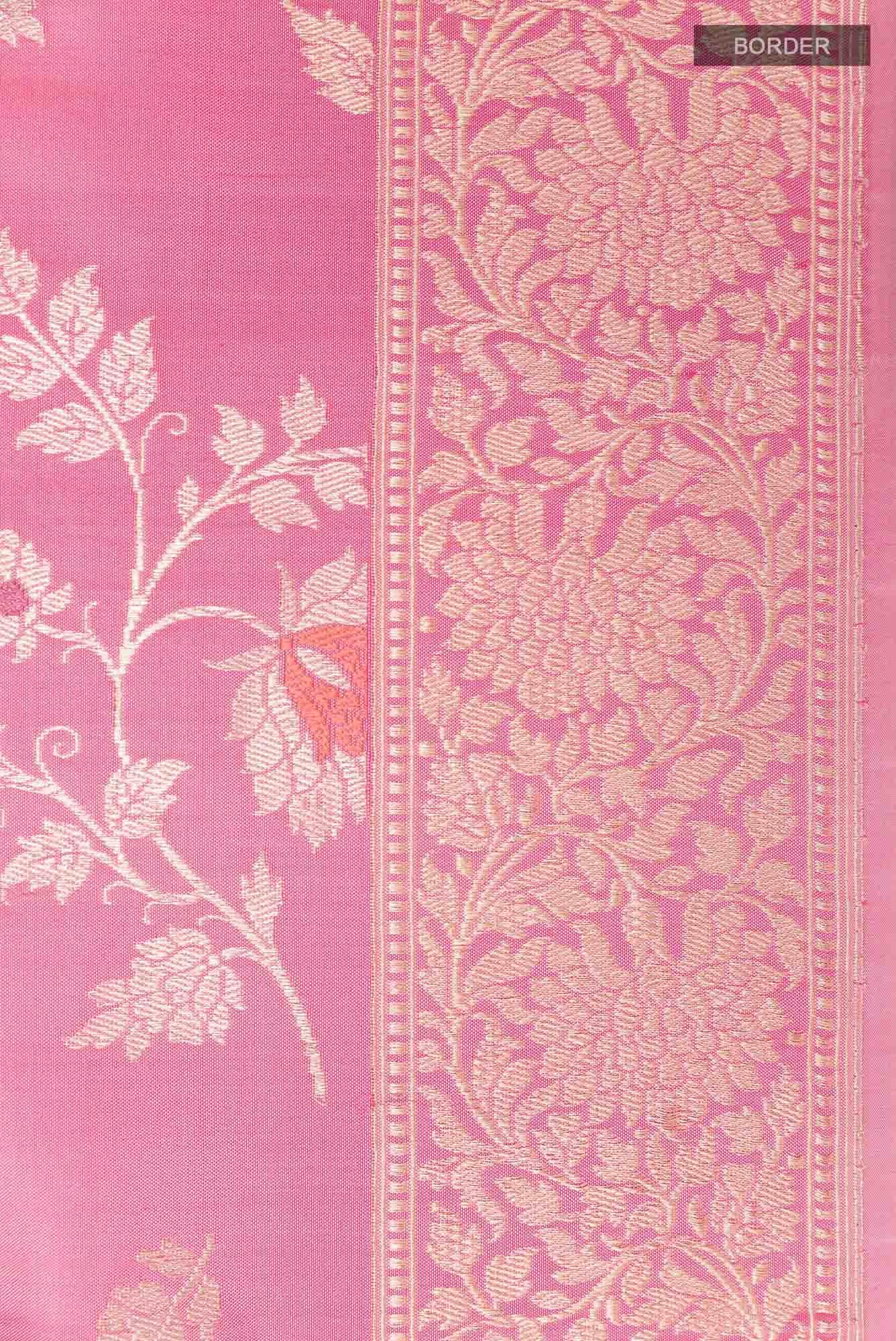 Pink Banarasi Silk Saree