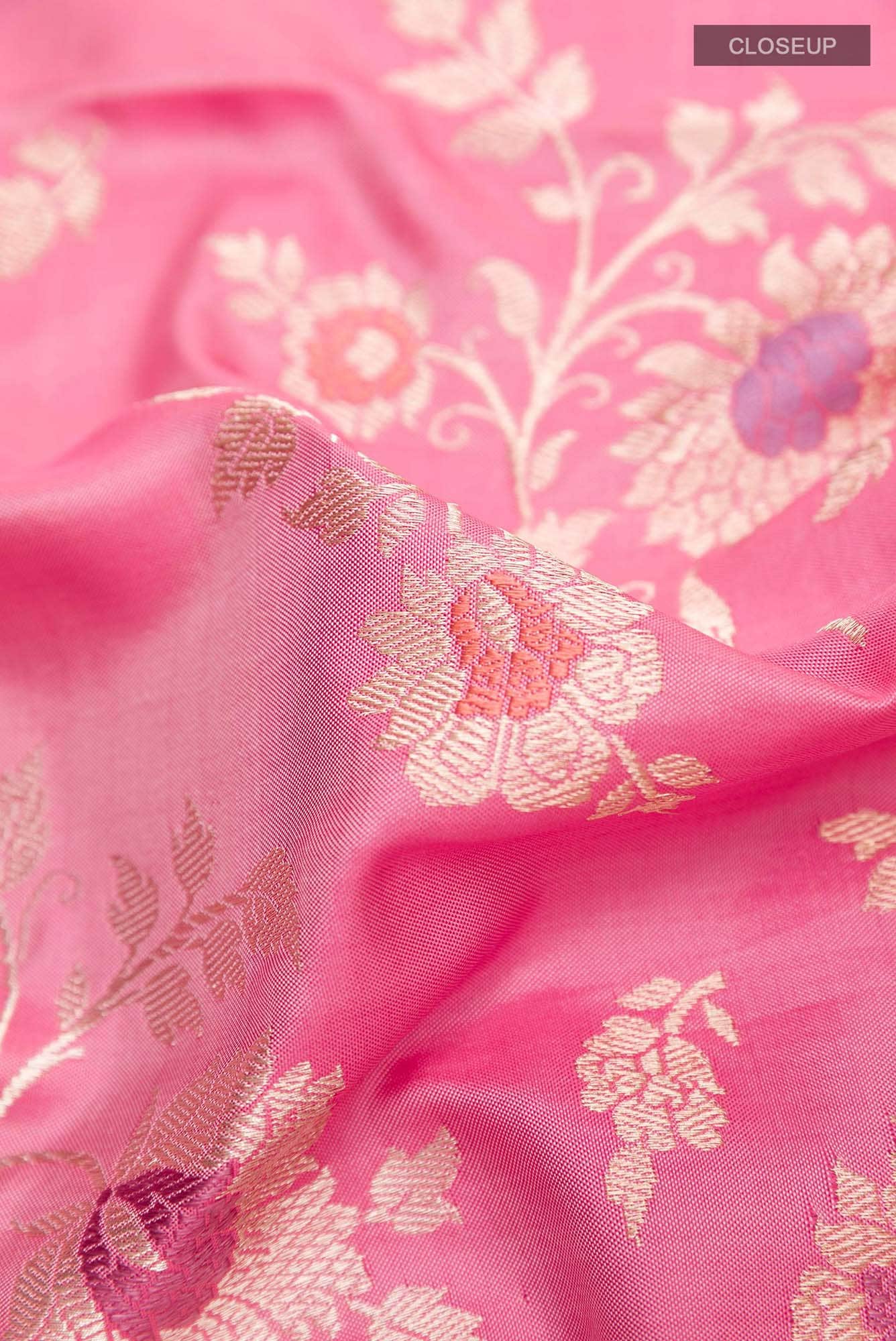Pink Banarasi Silk Saree