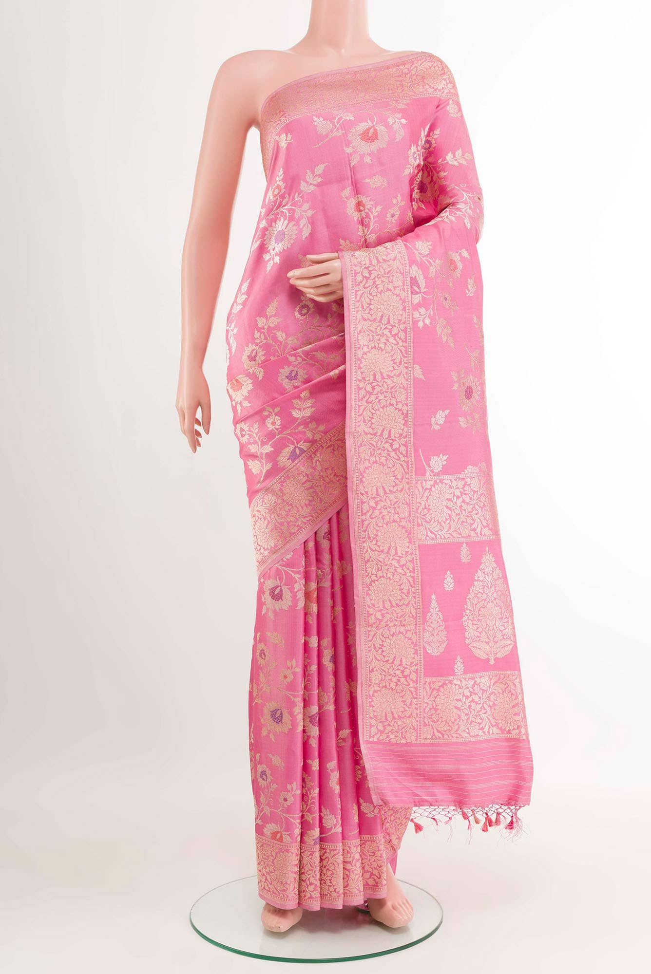 Pink Banarasi Silk Saree