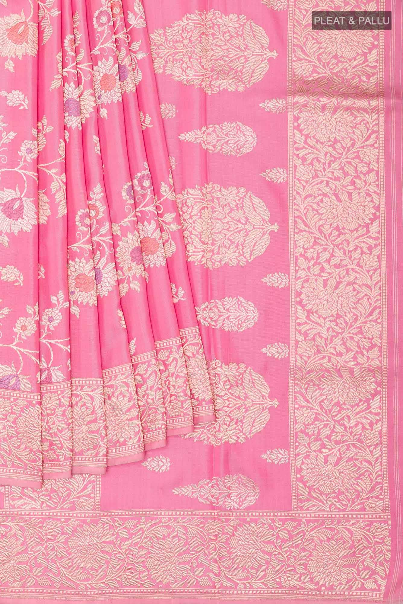 Pink Banarasi Silk Saree