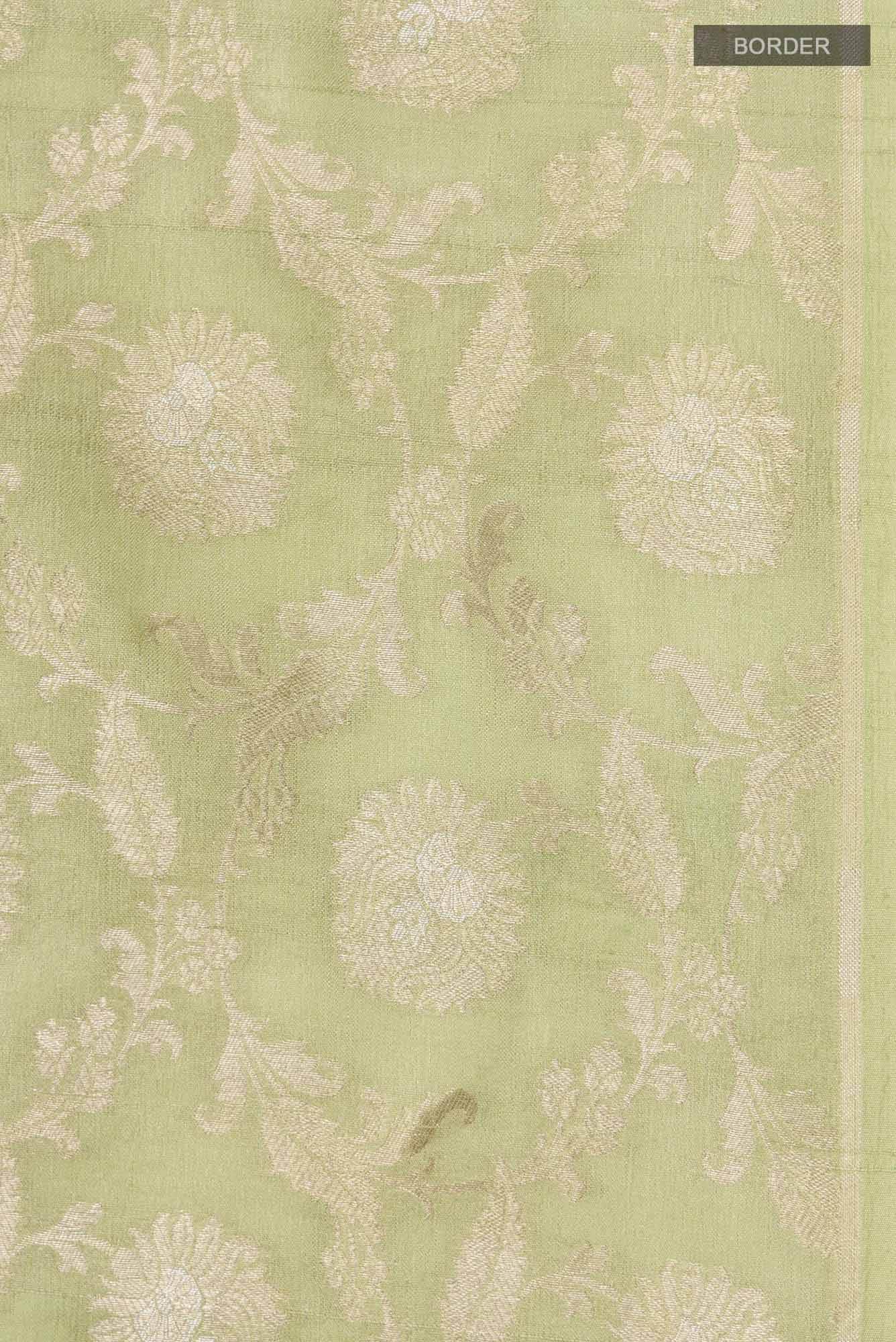 Green Banarasi Tussar Georgette Saree