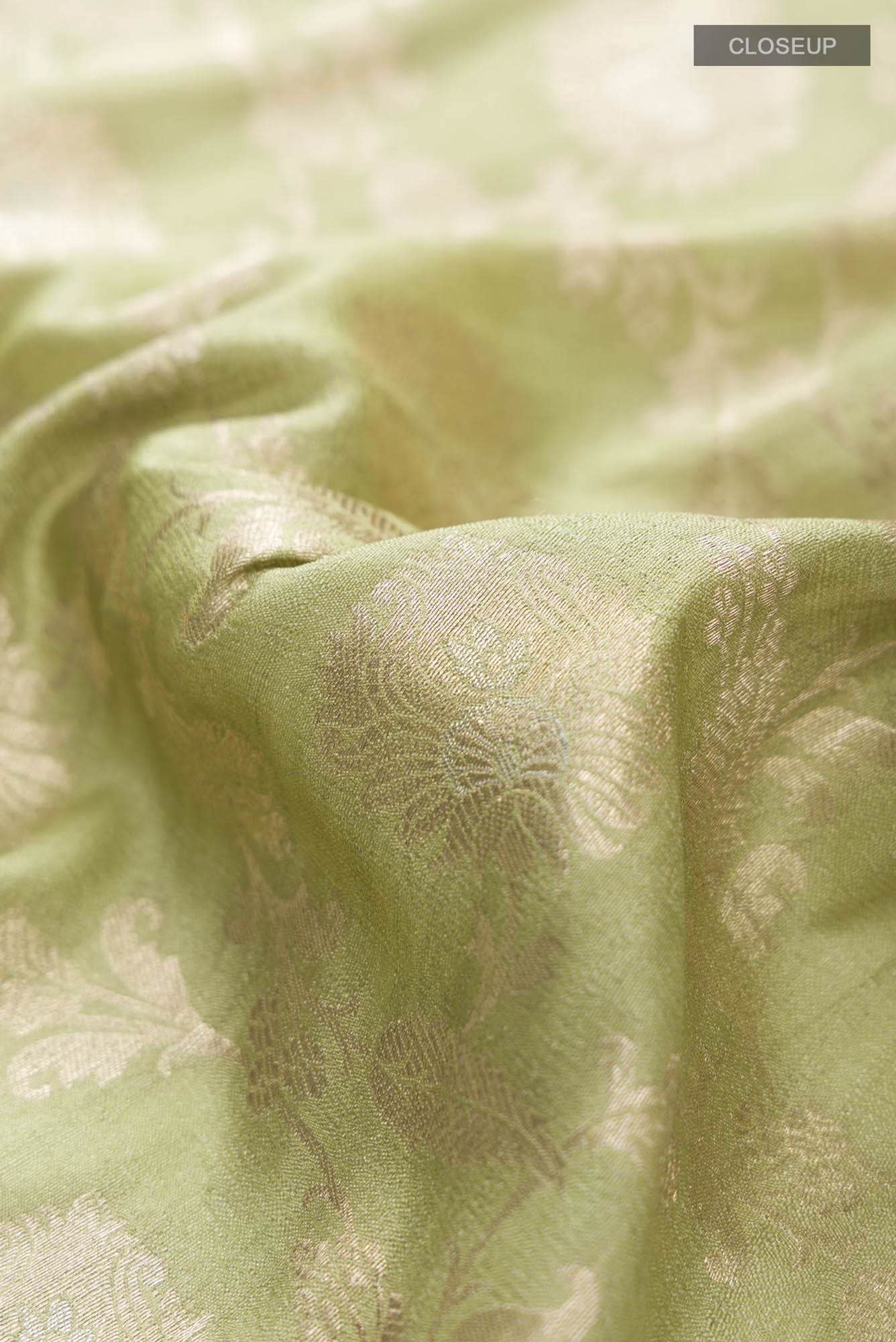 Green Banarasi Tussar Georgette Saree