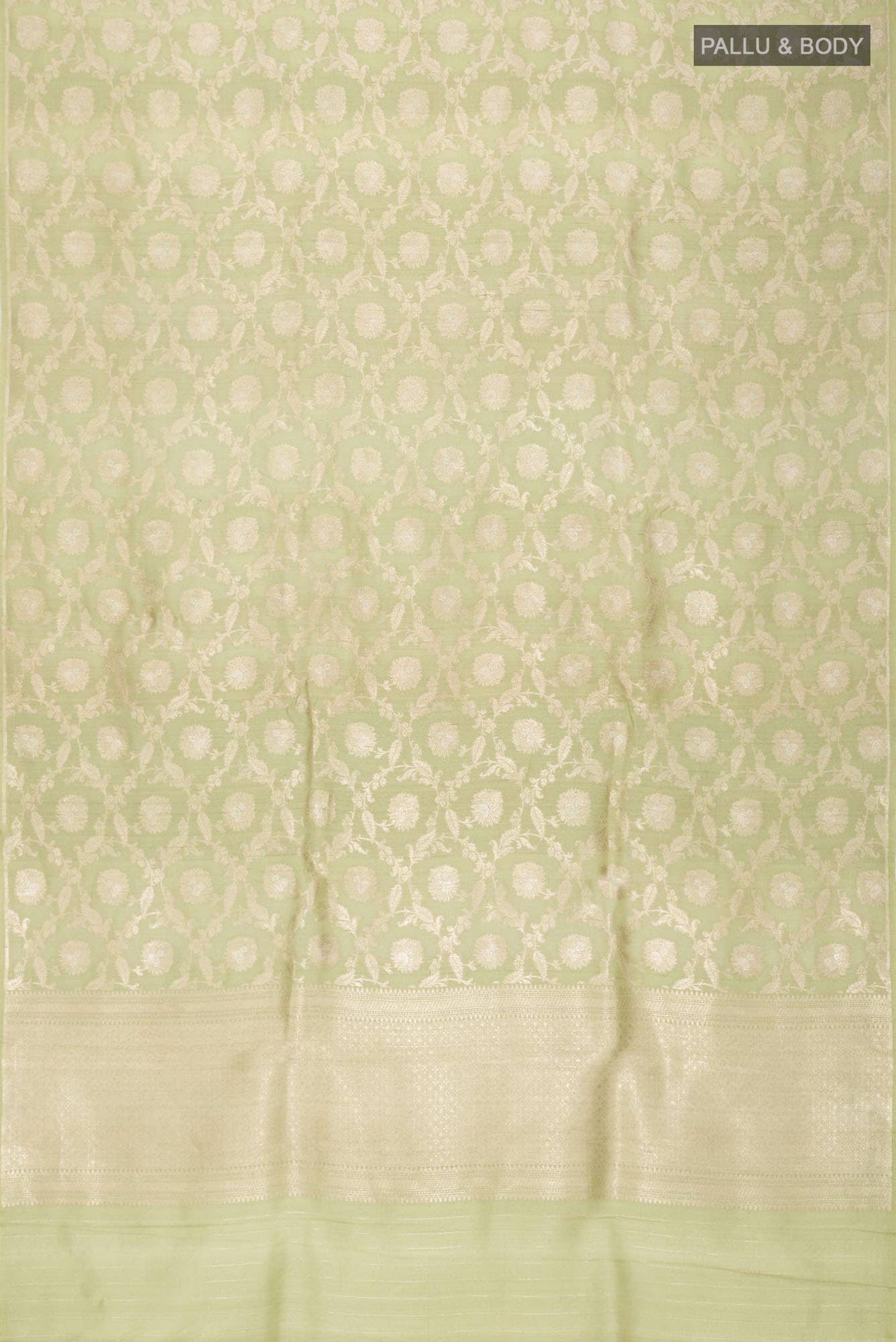Green Banarasi Tussar Georgette Saree