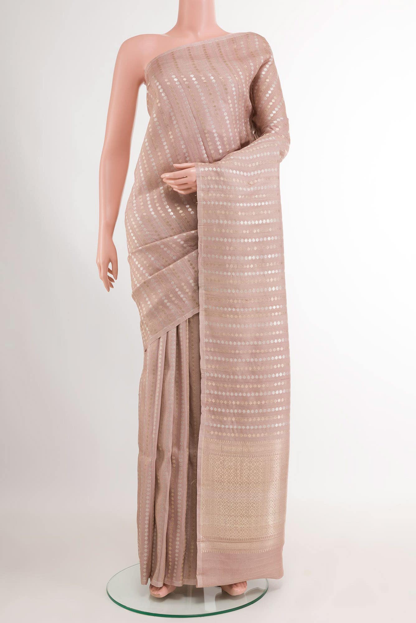 Pink Banarasi Tussar Georgette Saree