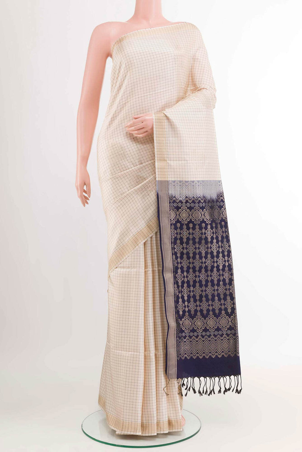 Cream Soft Silk Saree