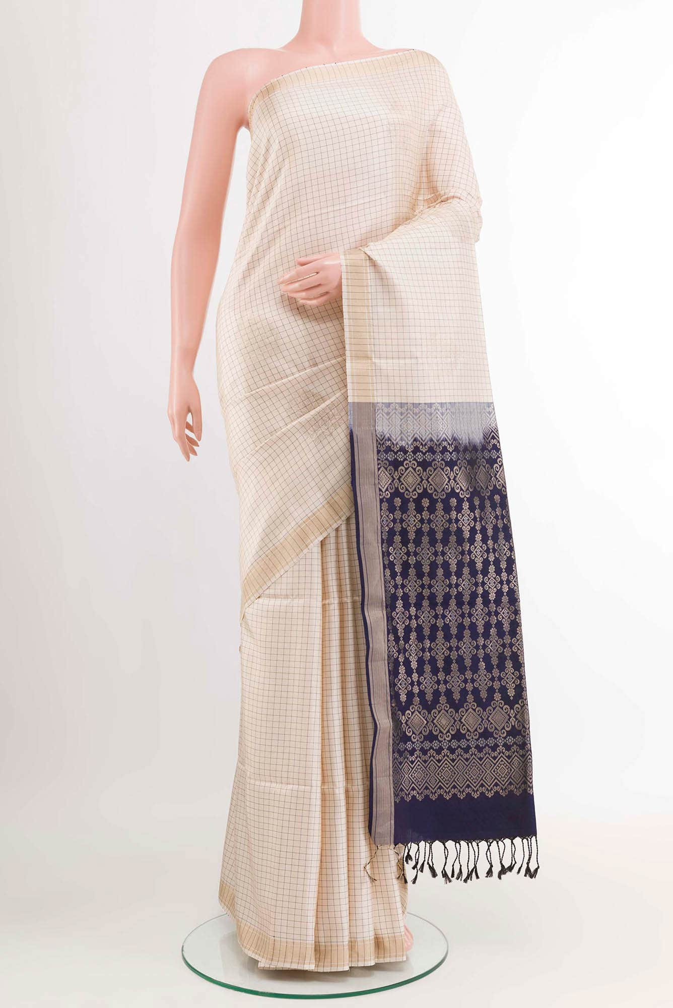 Cream Soft Silk Saree