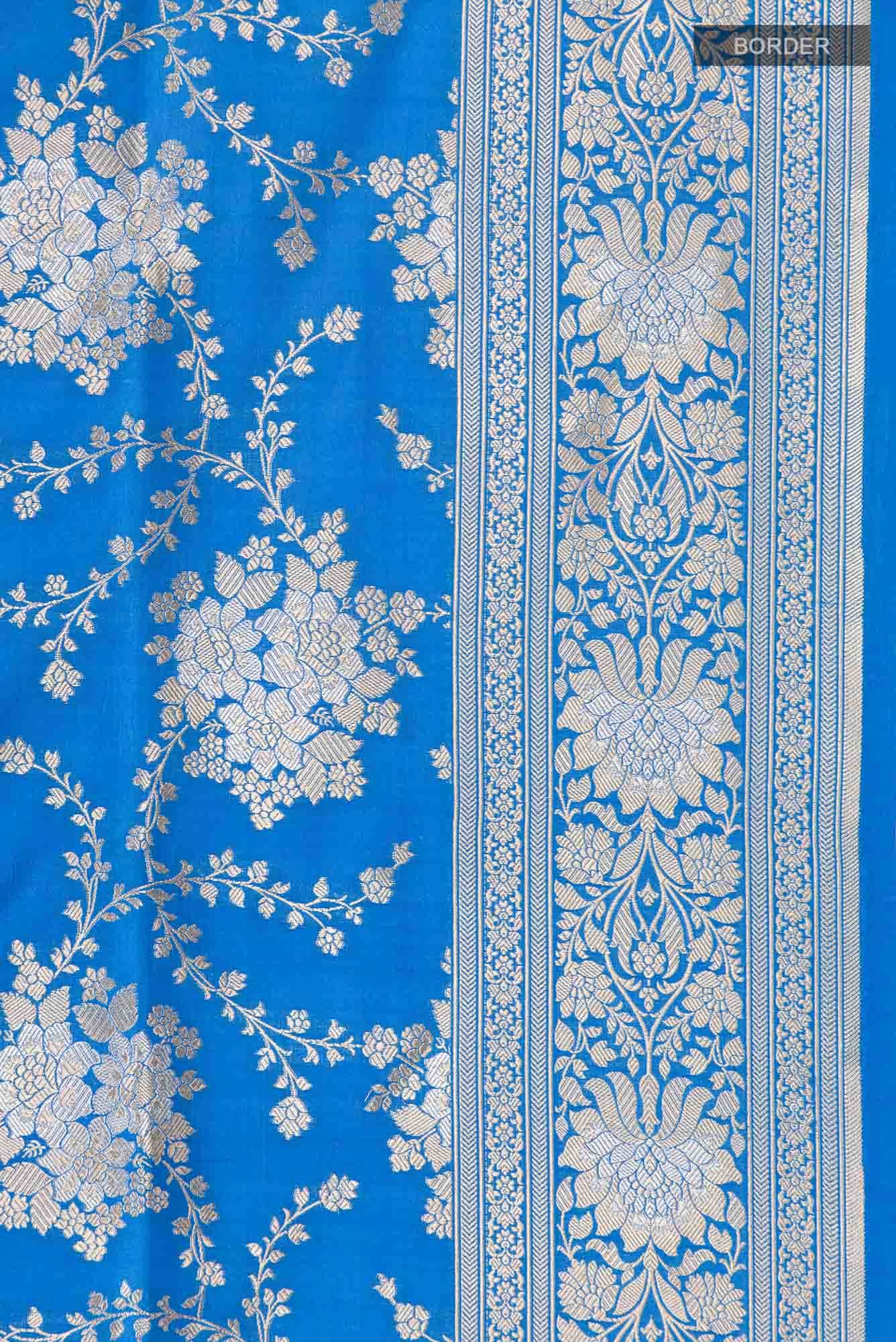Blue Banarasi Silk Saree