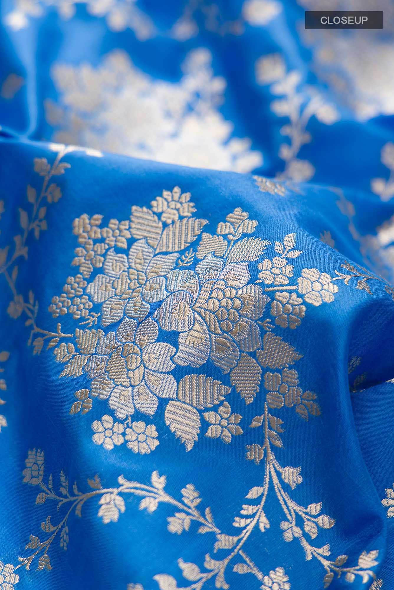 Blue Banarasi Silk Saree