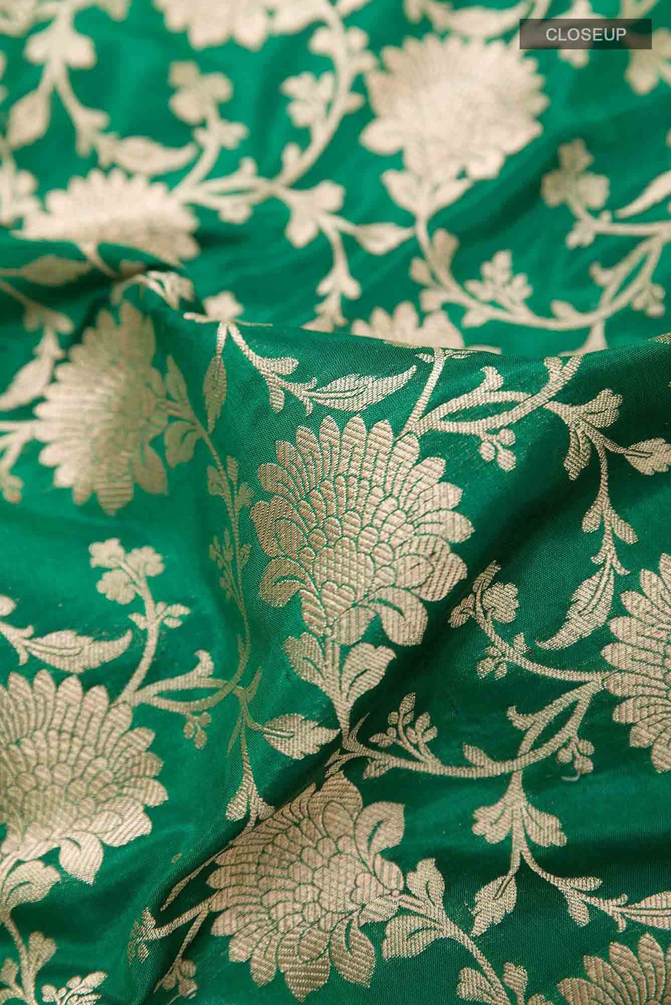 Green Banarasi Silk Saree