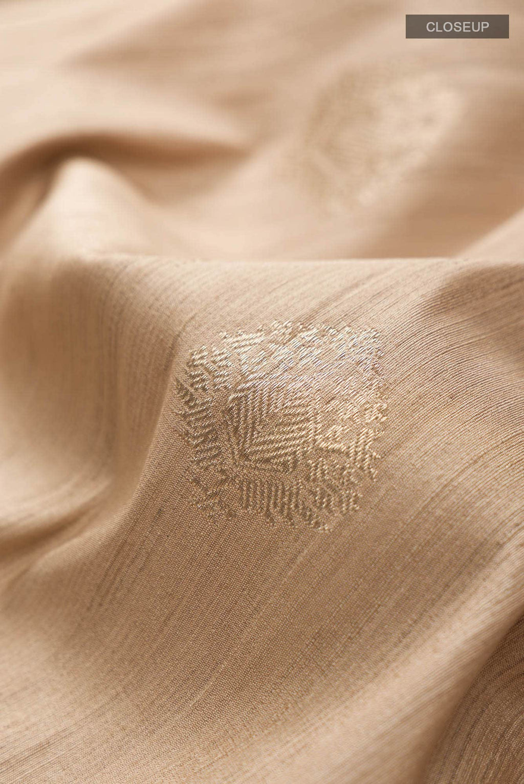 Beige Banarasi Tussar Silk Saree