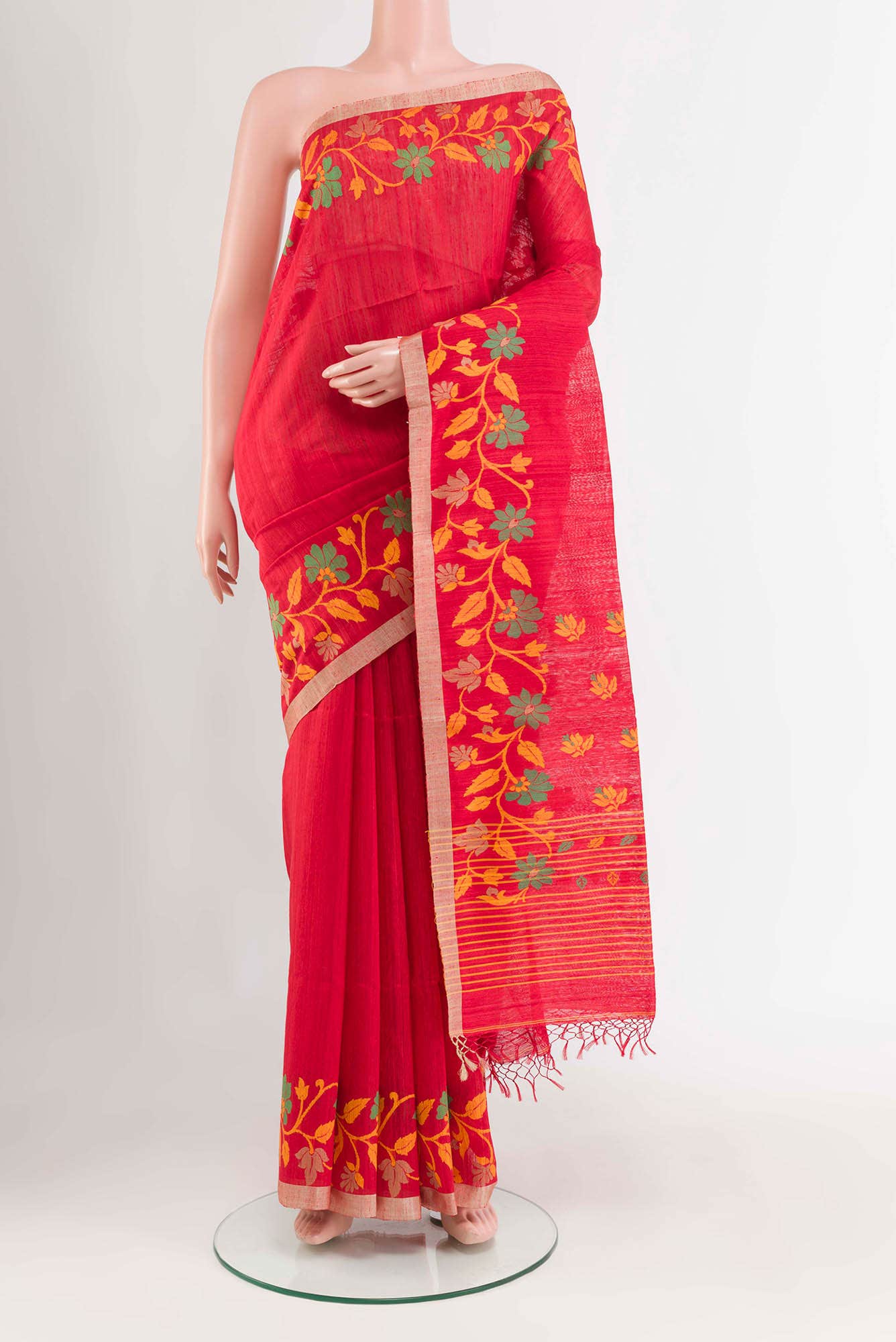 Red Raw Silk Saree