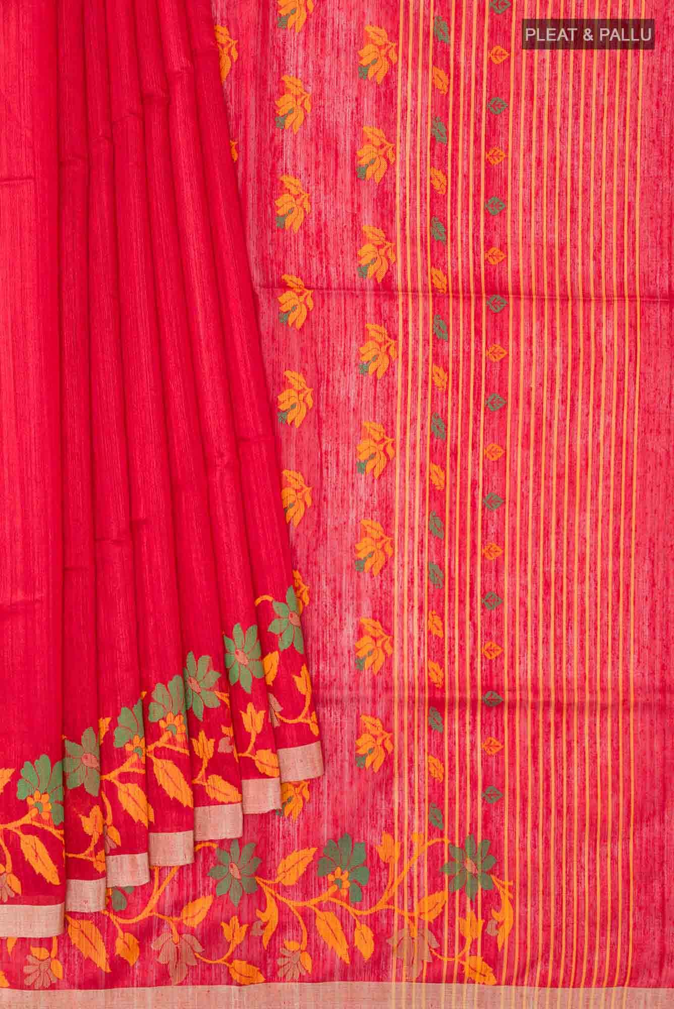 Red Raw Silk Saree