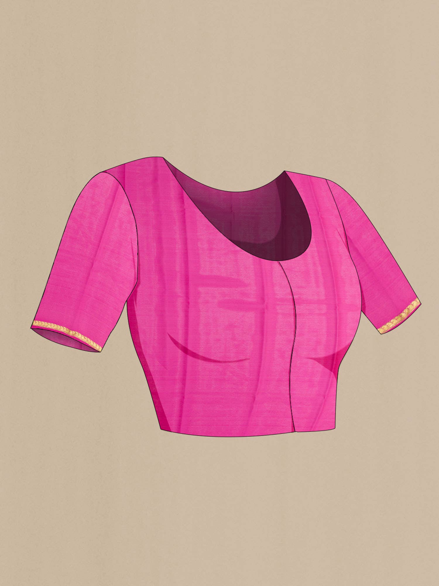 Pink Mysore Crepe Saree