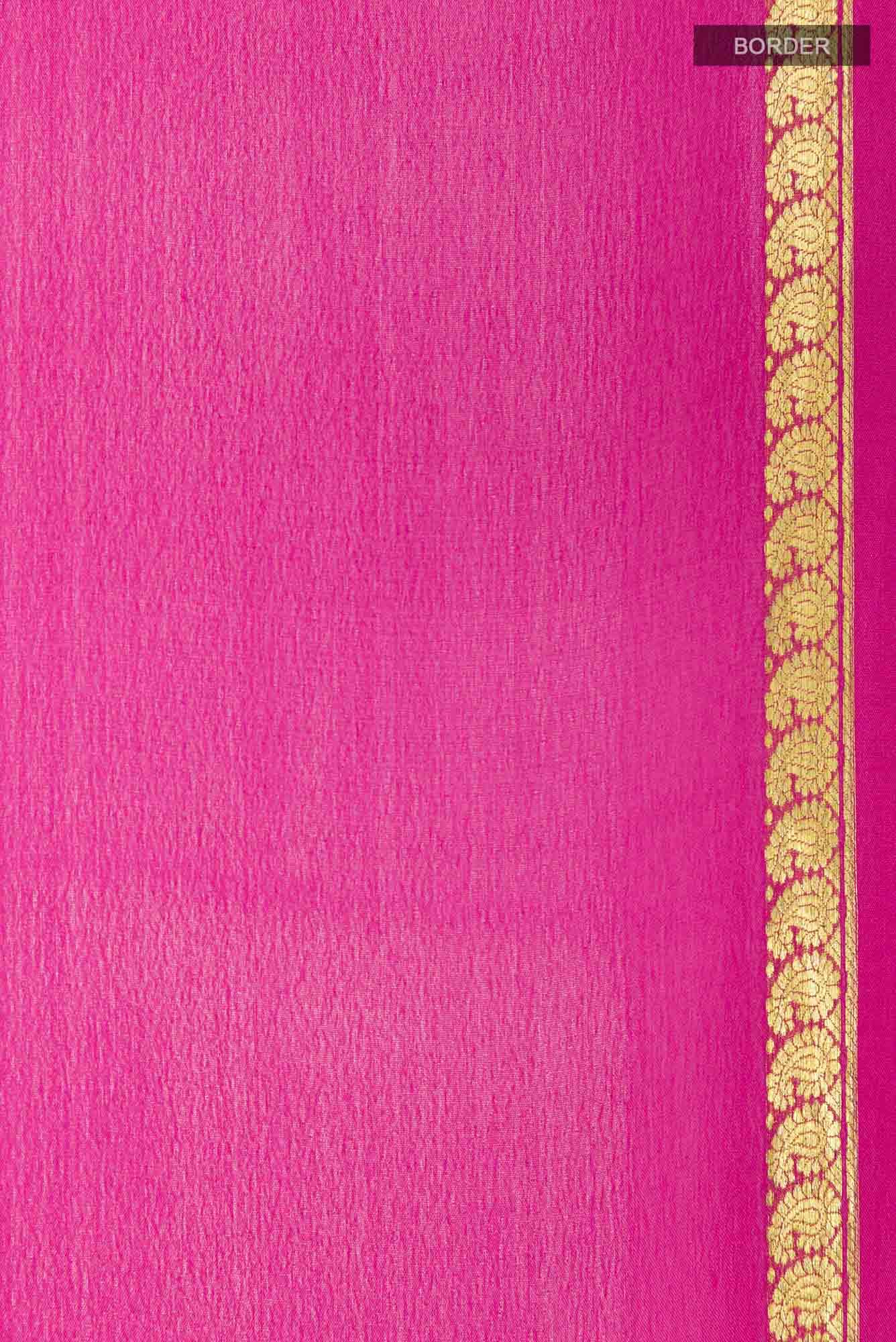 Pink Mysore Crepe Saree