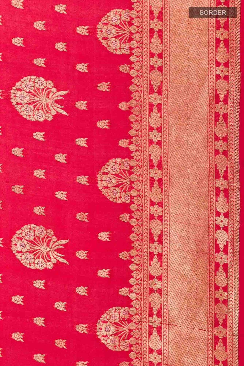 Red Banarasi Kora Silk Saree