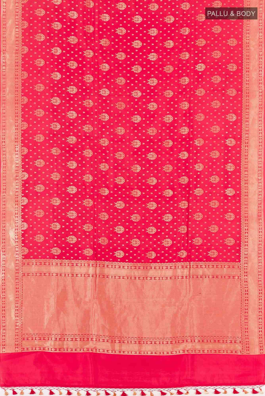 Red Banarasi Kora Silk Saree