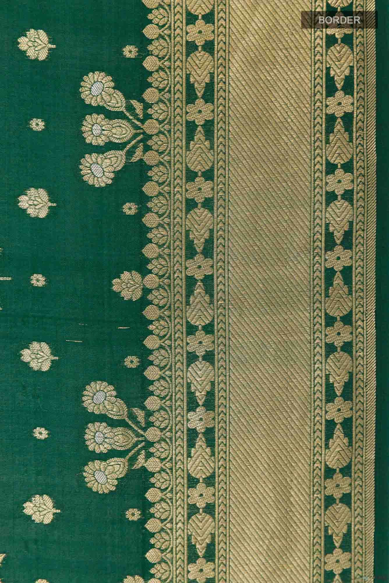 Green Banarasi Katan Silk Saree