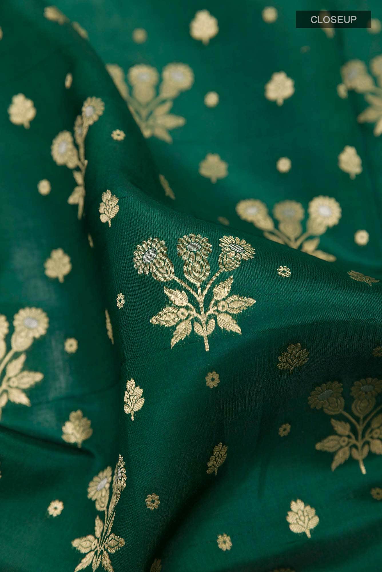 Green Banarasi Katan Silk Saree