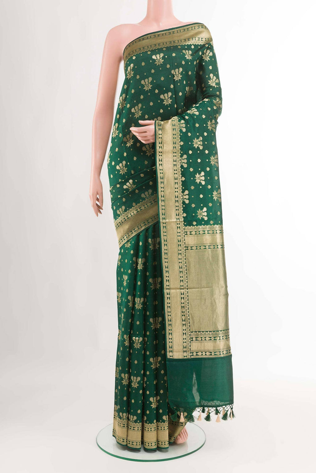 Green Banarasi Katan Silk Saree