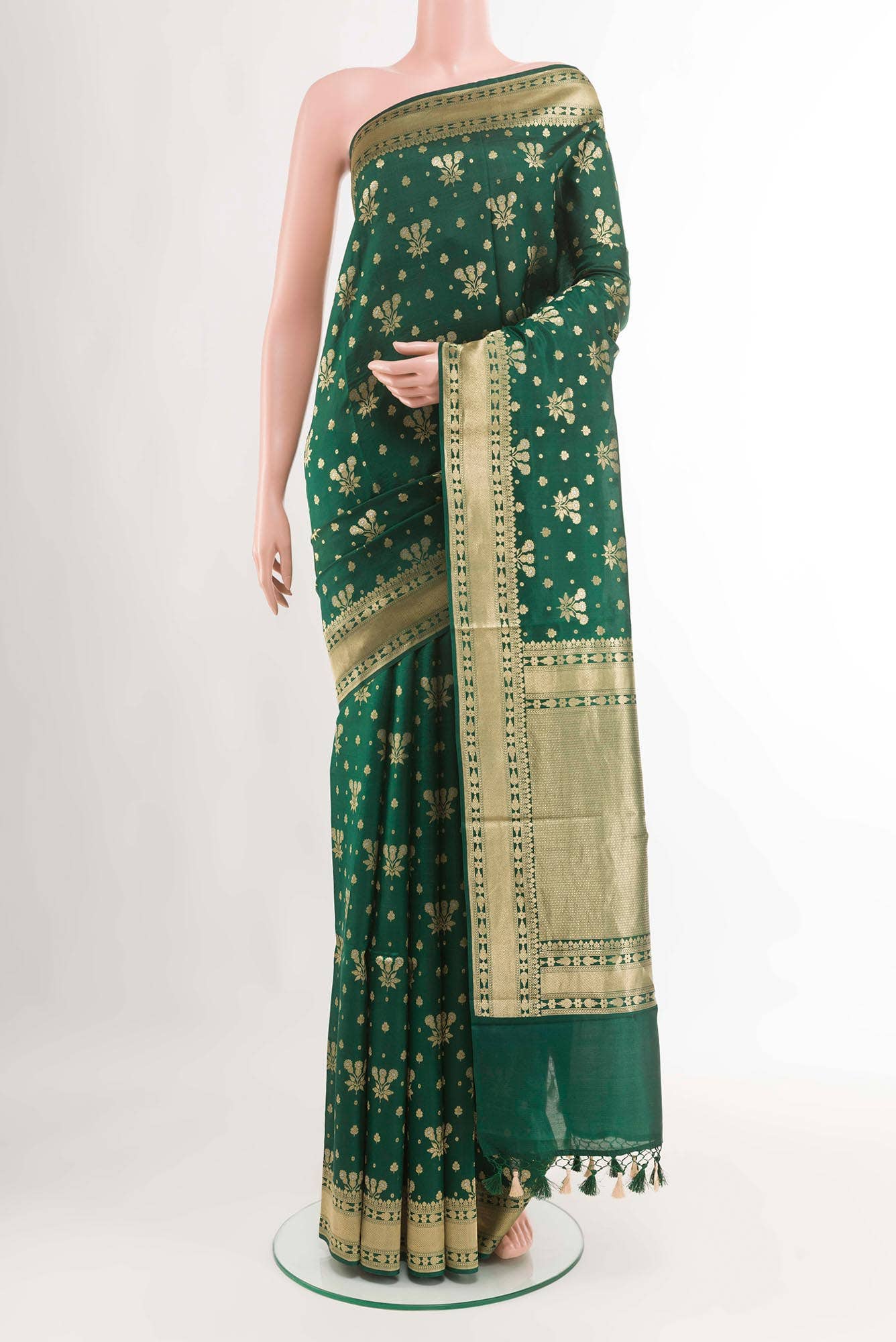 Green Banarasi Katan Silk Saree