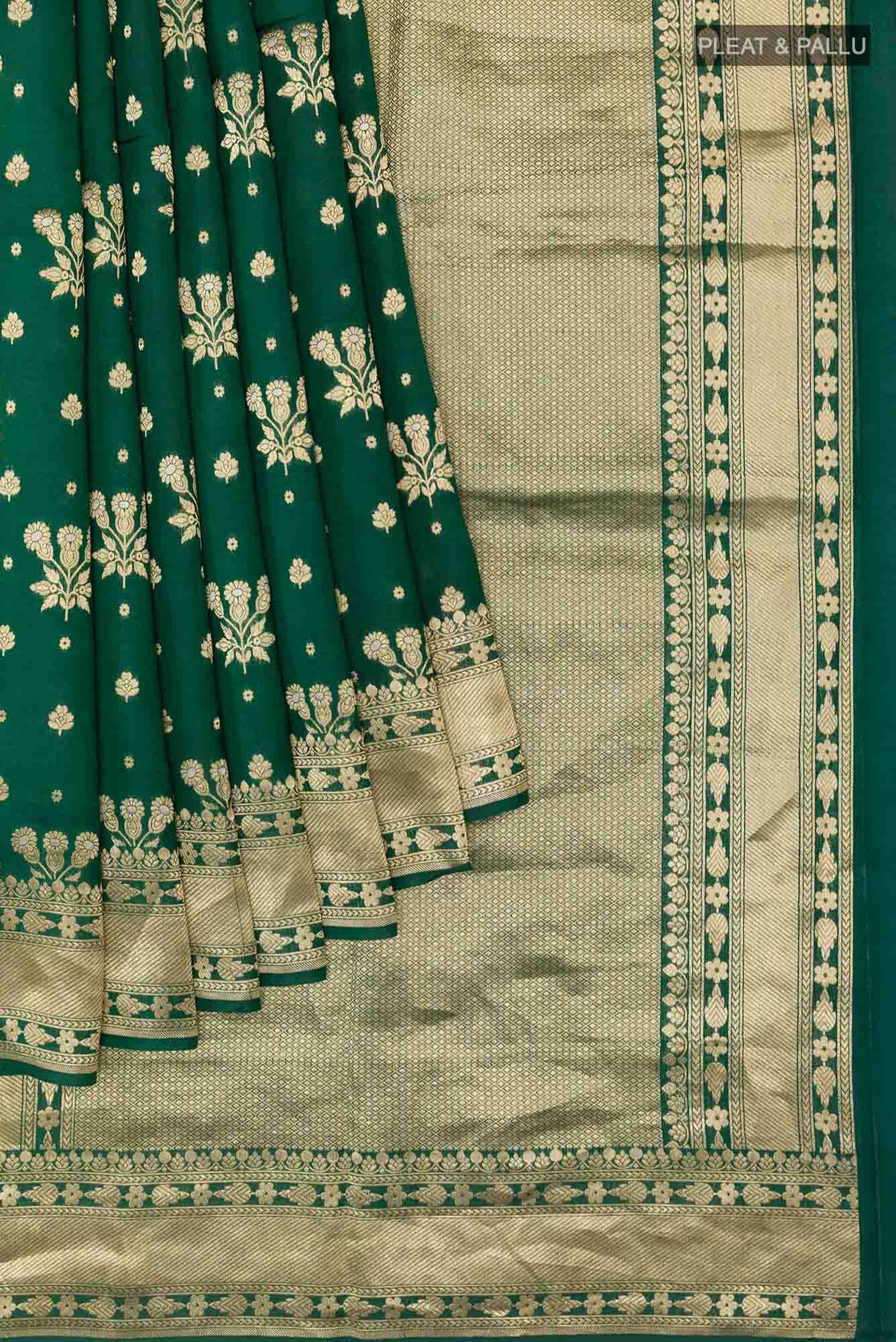 Green Banarasi Katan Silk Saree