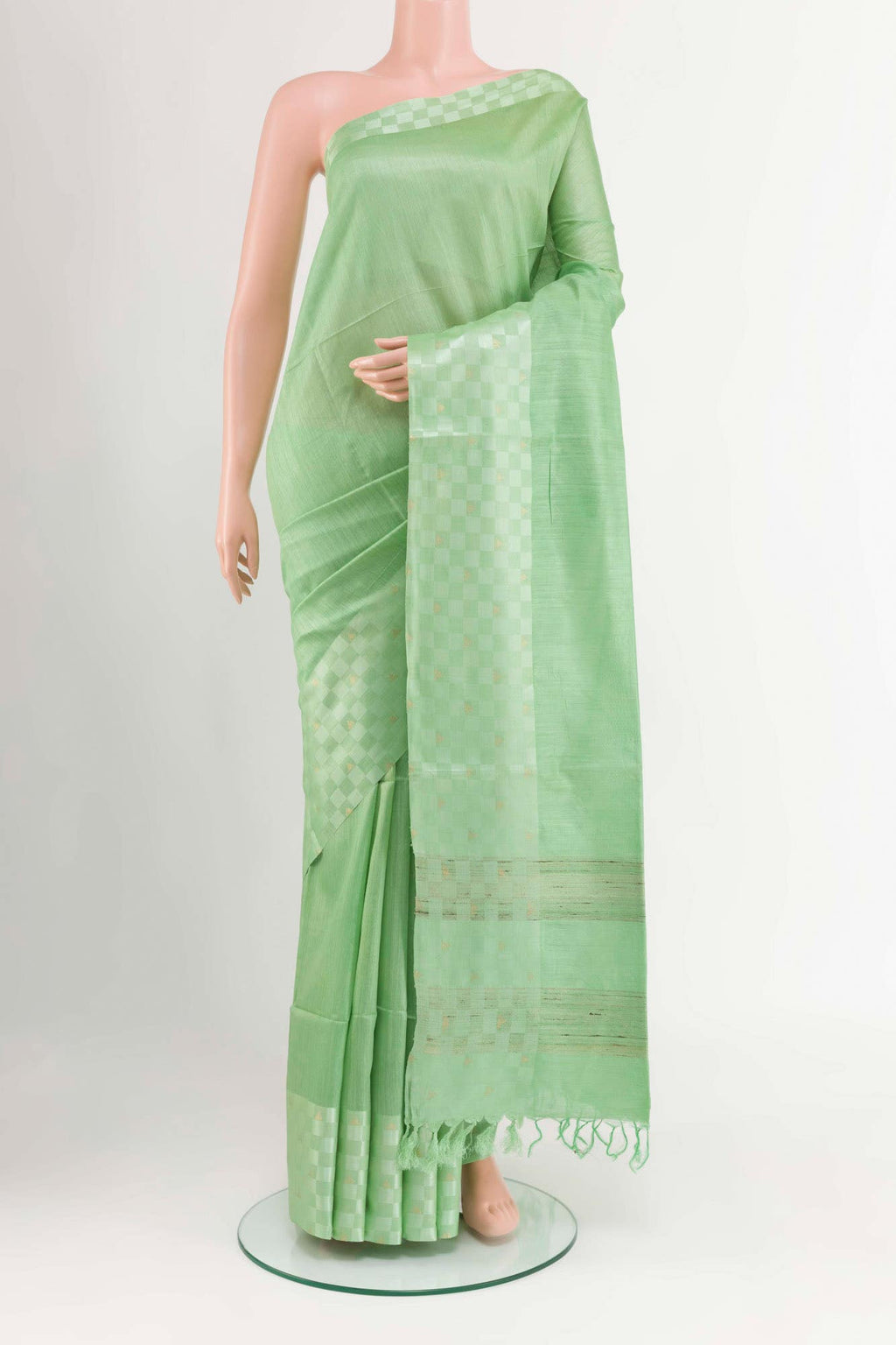 Pista Green Tussar Saree