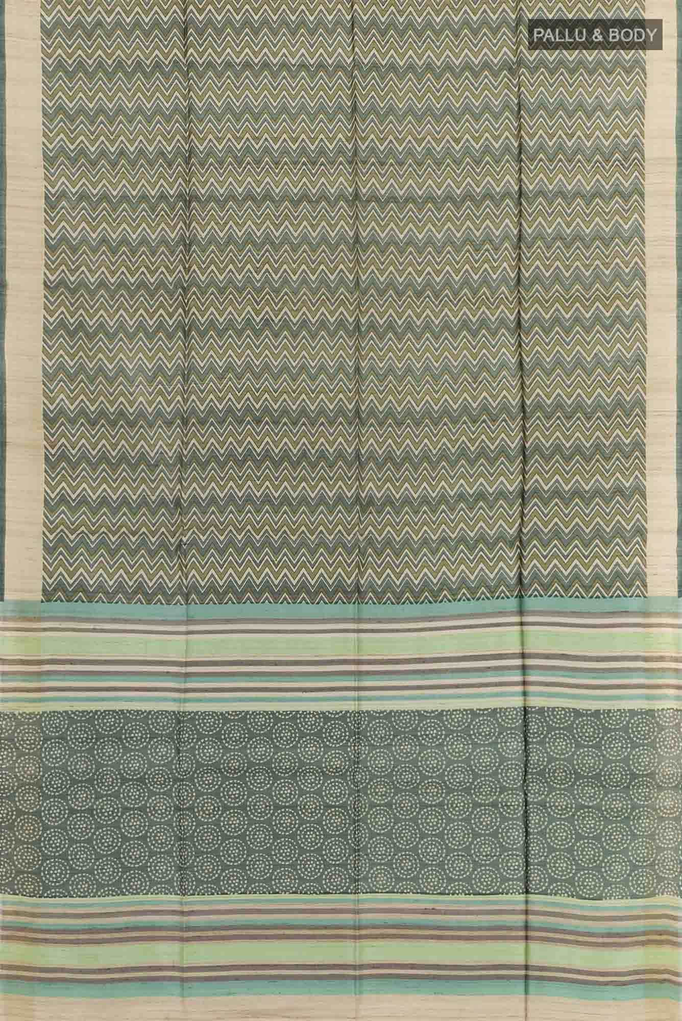 Green Tussar Saree