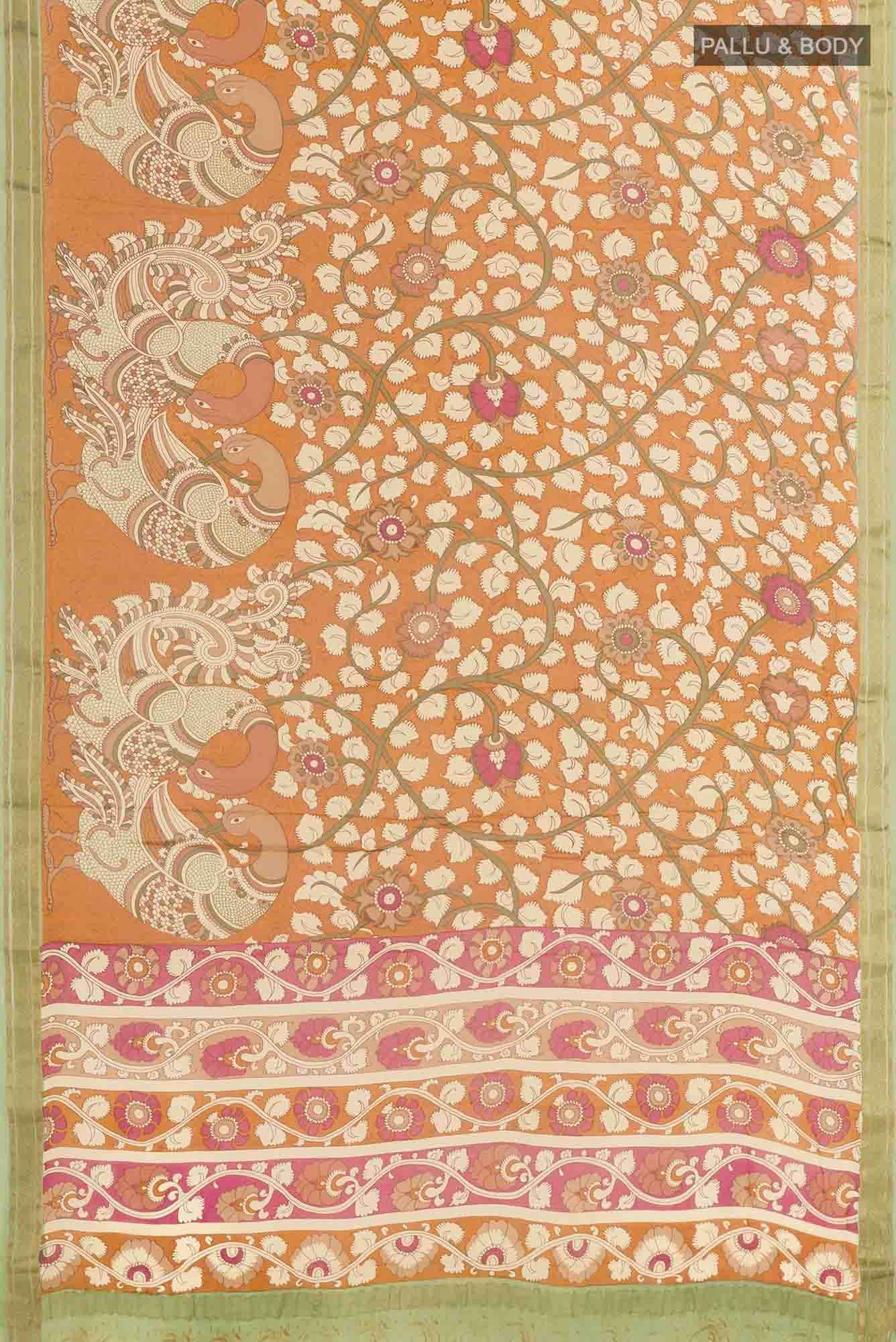 Rust Satin Silk Saree