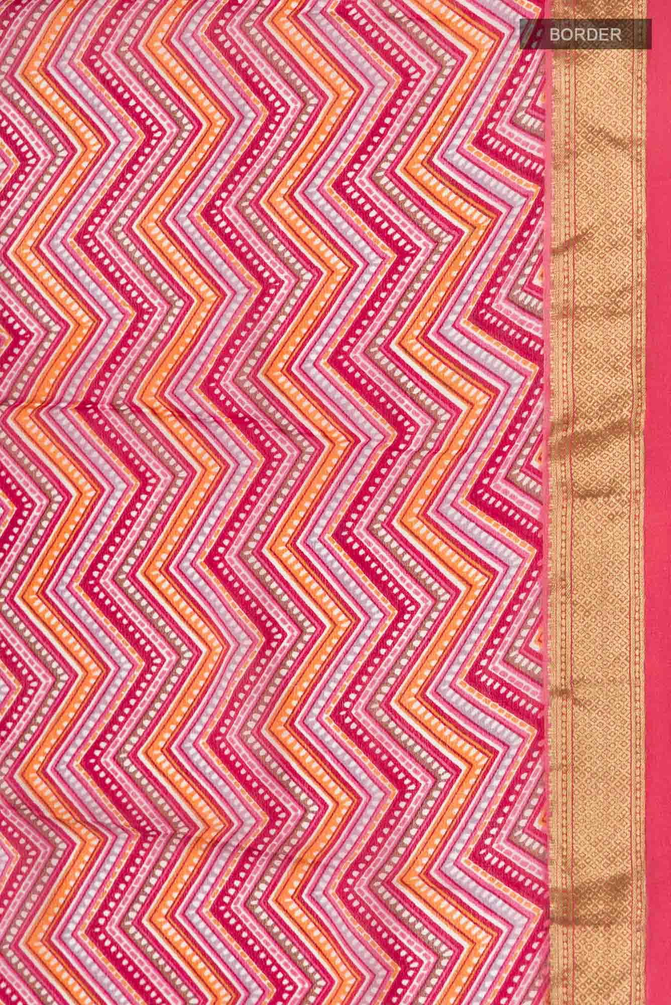 Coral Crepe Saree