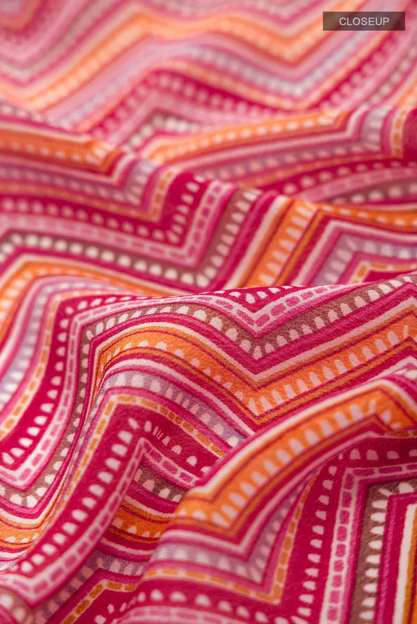 Coral Crepe Saree