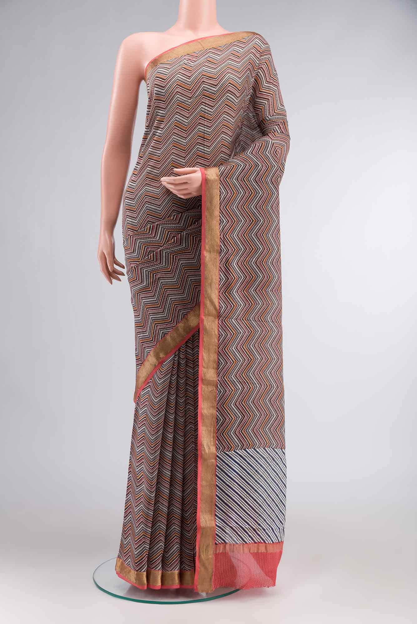 Multi Mysore Crepe Saree