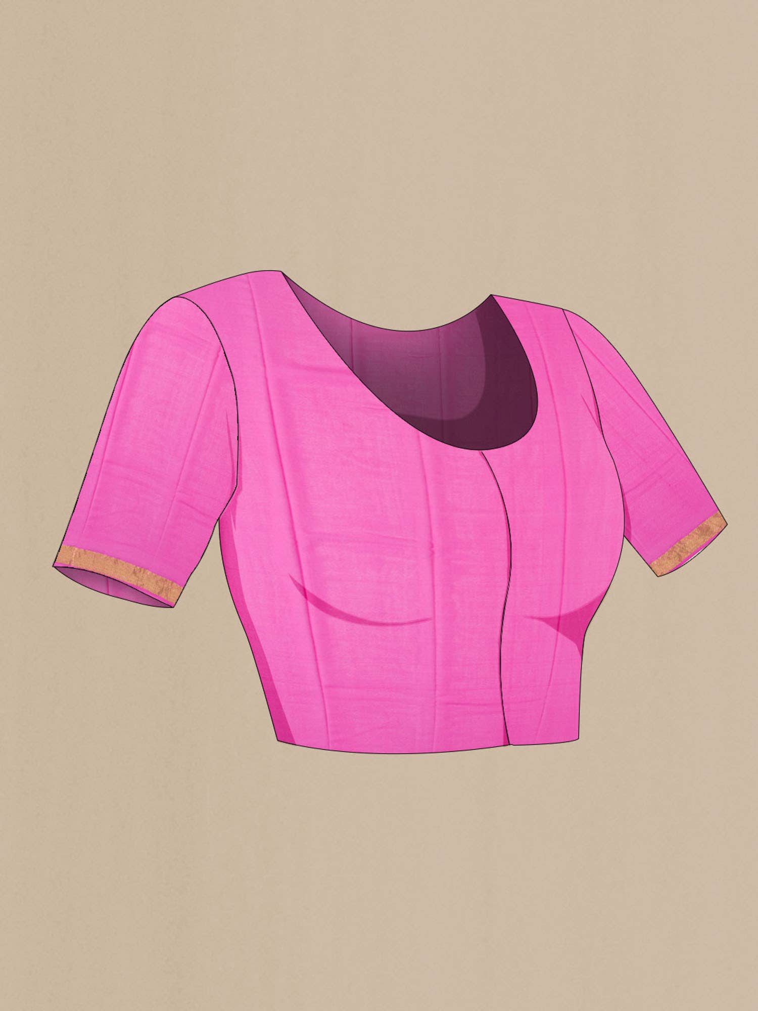 Pink Crepe Saree