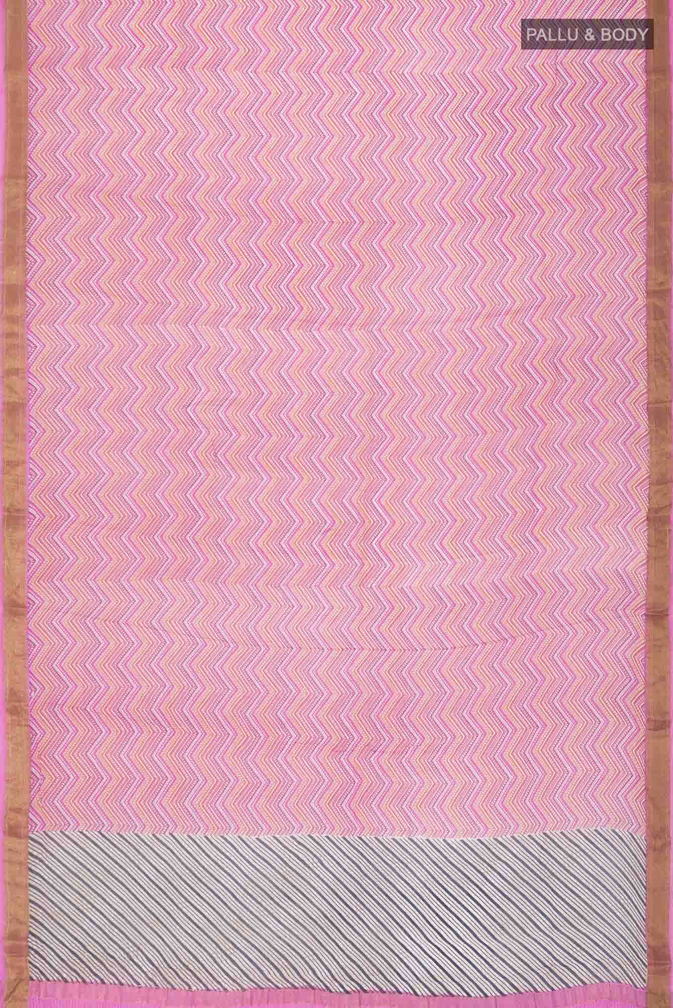 Pink Crepe Saree