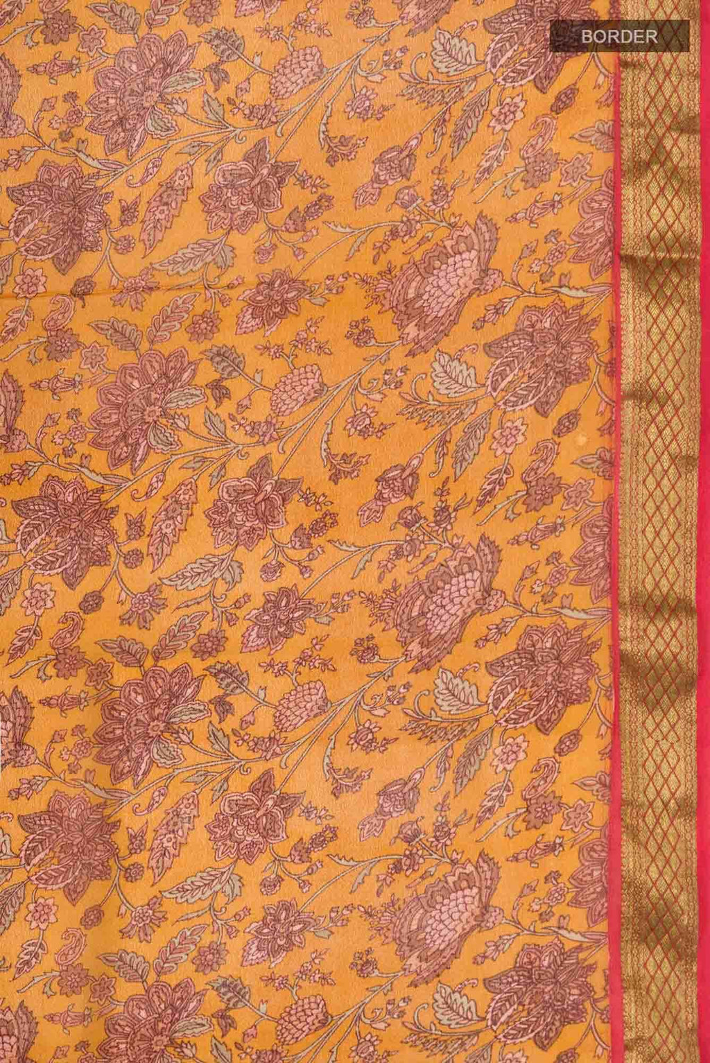 Mustard Mysore Crepe Saree