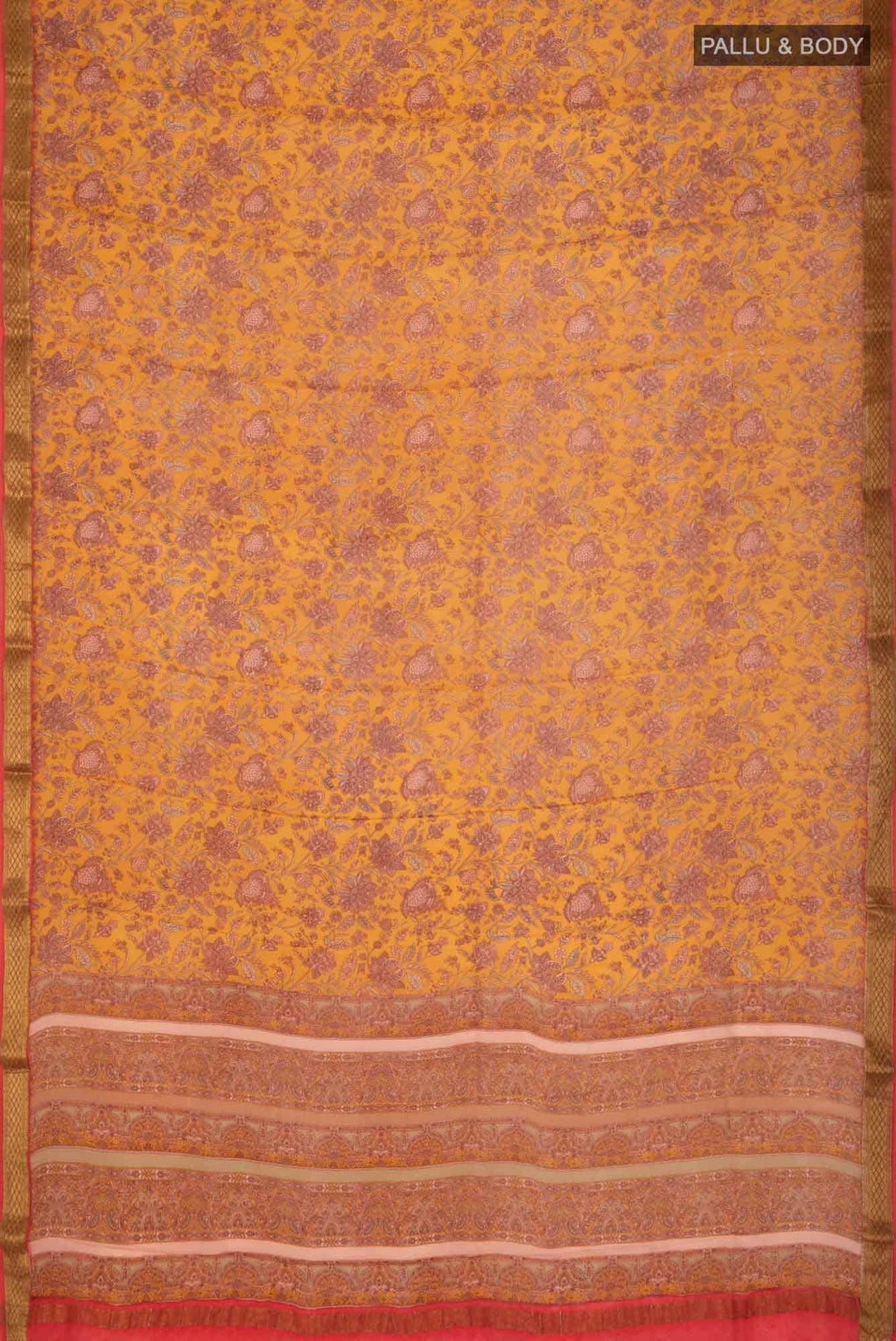 Mustard Mysore Crepe Saree