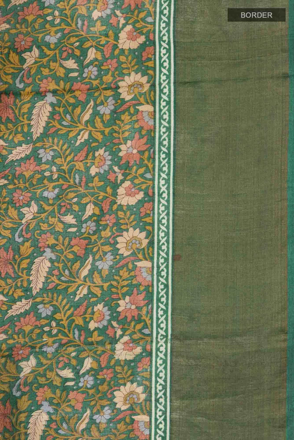 Green Bhagalpuri Tussar Silk Saree